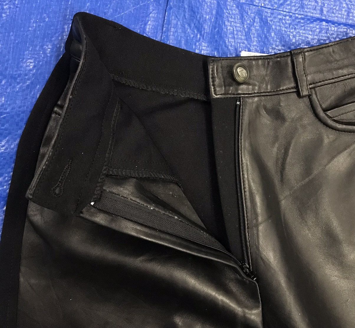 Leather × Vintage Vintage Aso Blu Confort Paris Leather/Agneau Pants Size US 26 / EU 42 - 5 Thumbnail