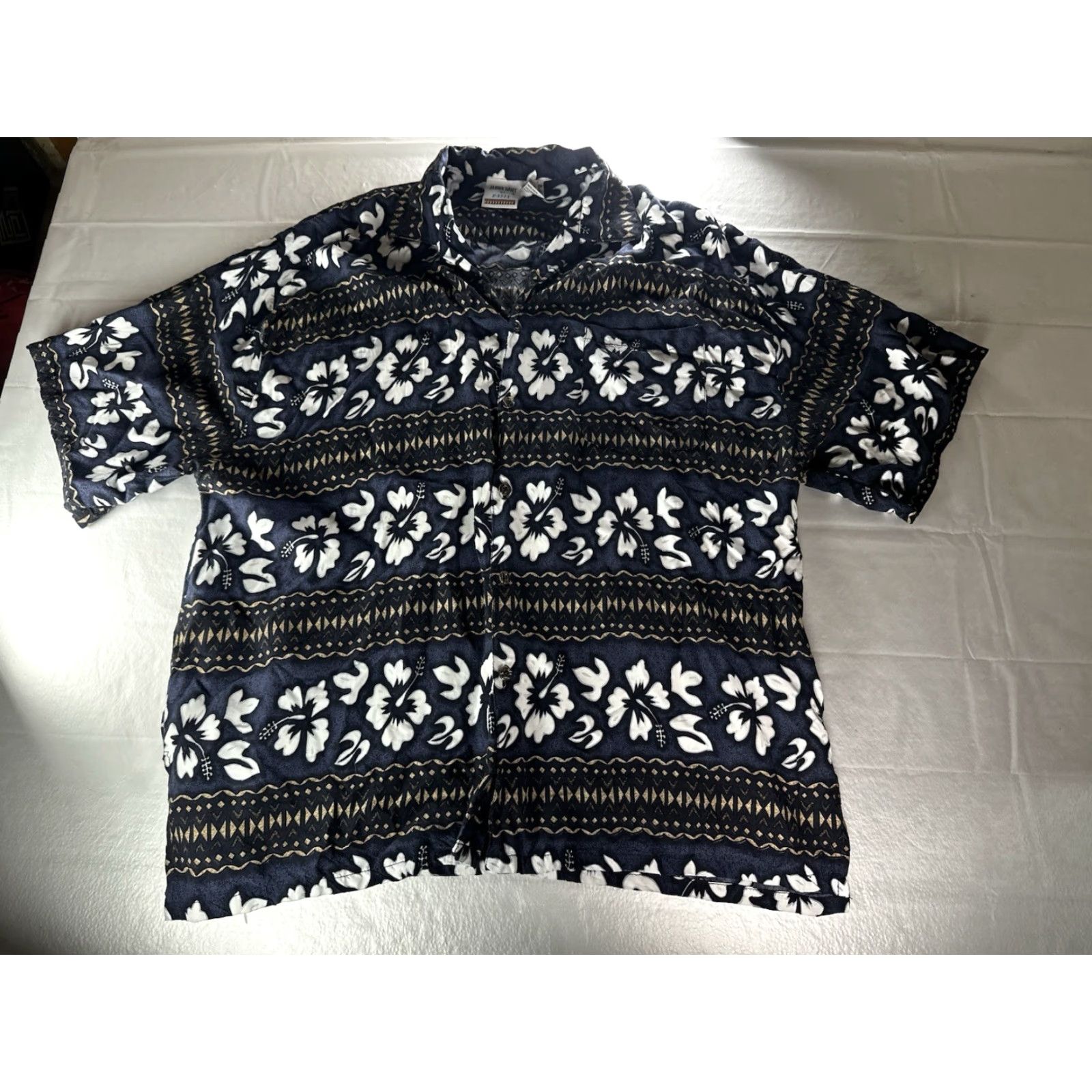 Vintage Basix Jammin Hawaiian Shirt Mens 2XL Blue Floral Short Sleeve Button-Up Casual Travel Hawaii Beach Flower Tropical Mens Size US XXL / EU 58 / 5 - 2 Thumbnail