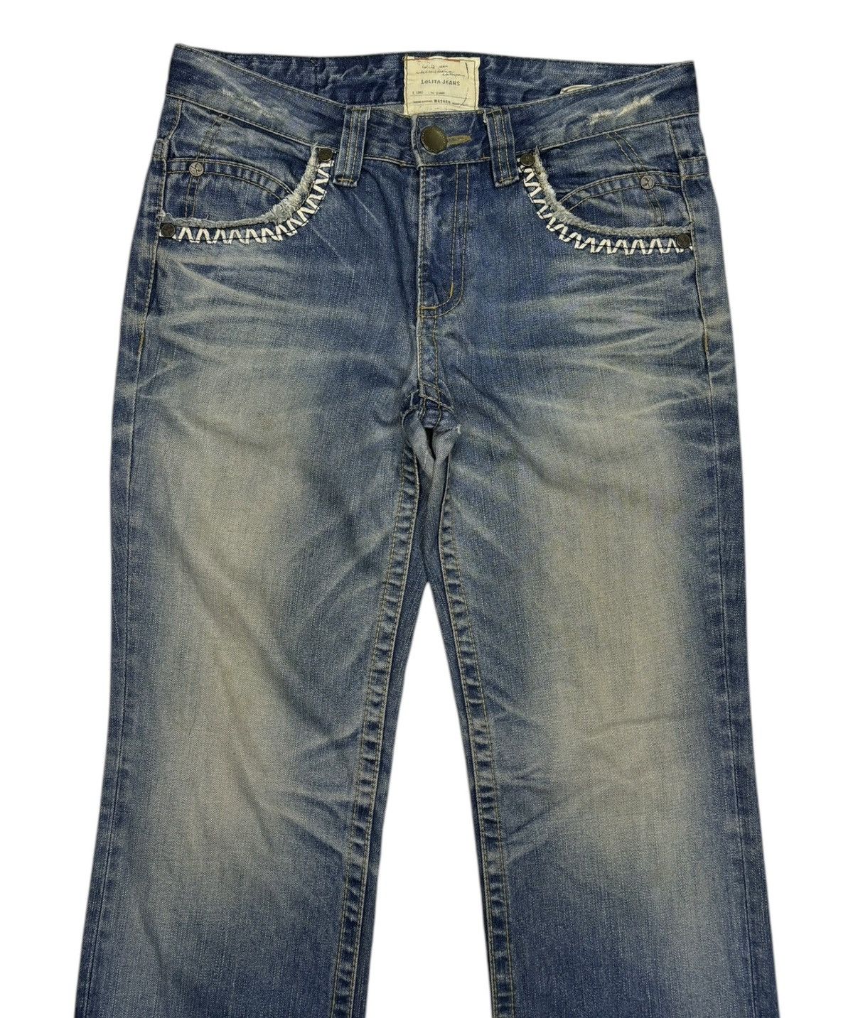 Japanese Brand × Tornado Mart Baggy Jeans Cropped Lolita Yoshitomo Nara Distressed Denim Size US 35 - 5 Thumbnail