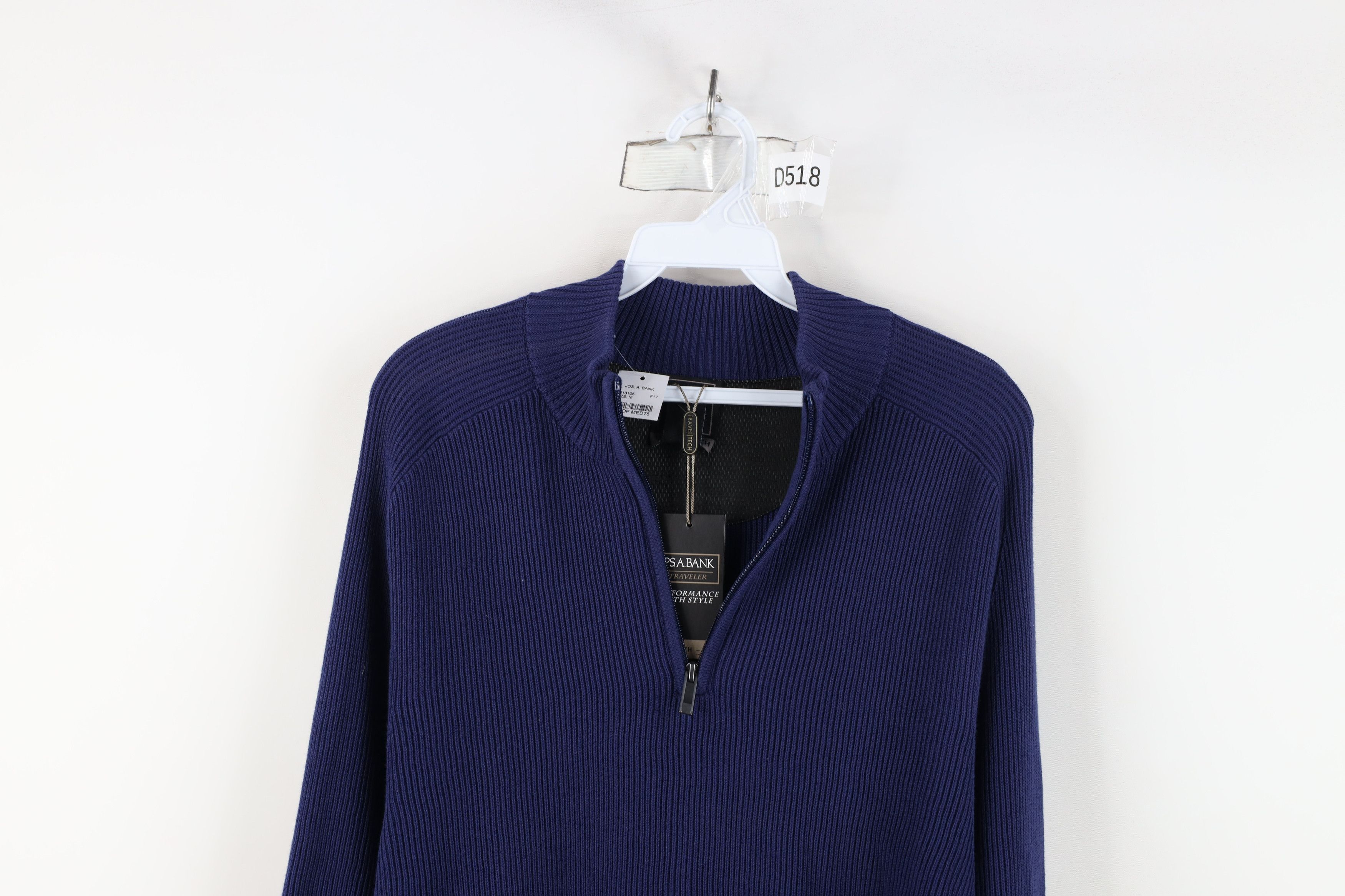 Vintage New Jos A Bank Chunky Ribbed Knit Half Zip Pullover Sweater Size US M / EU 48-50 / 2 - 2 Thumbnail