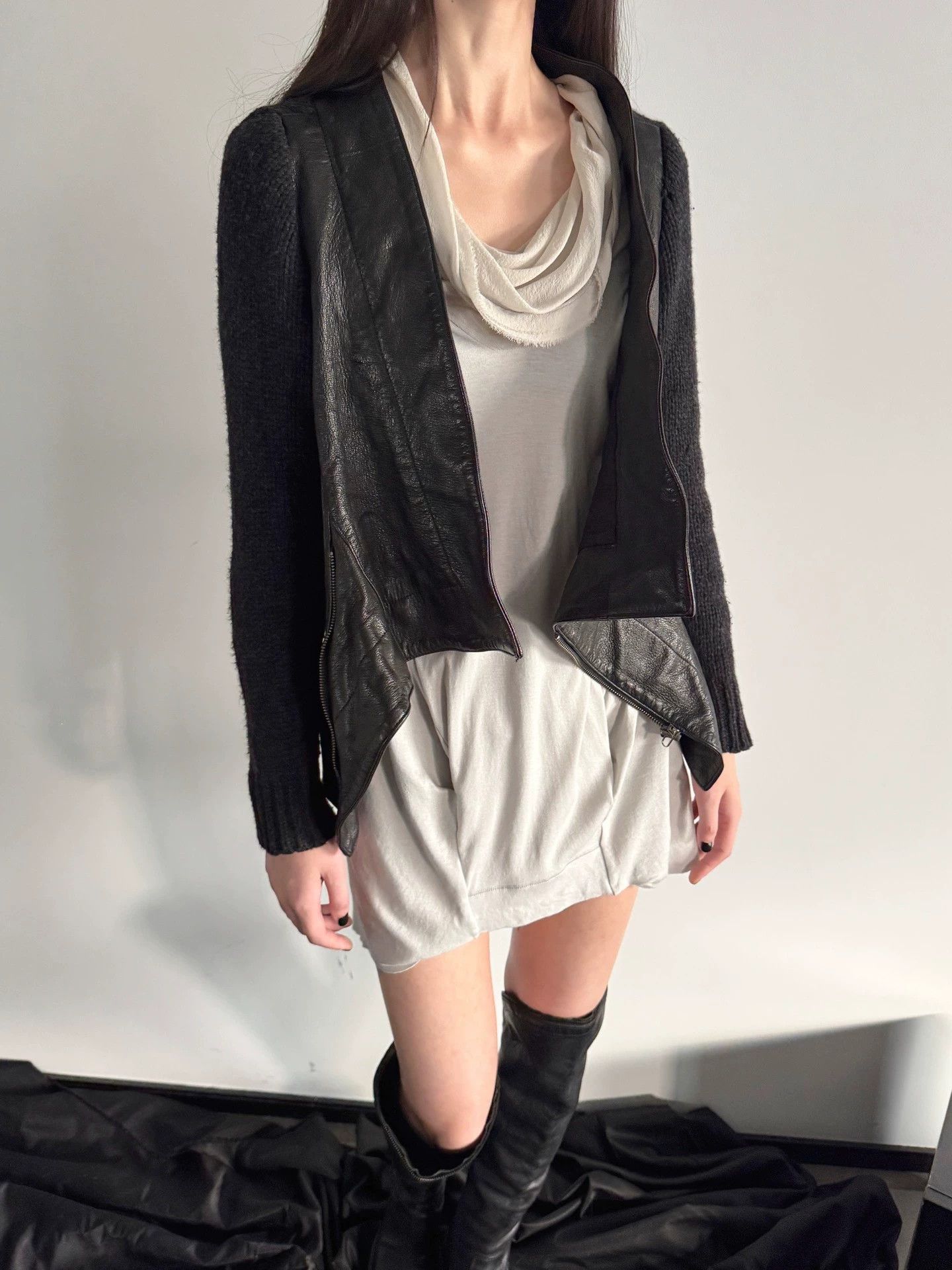 Yohji Yamamoto Yohji Yamamoto Limi Feu Goatskin-Wool Knit Jacket S Vtg Size S / US 4 / IT 40 - 6 Thumbnail