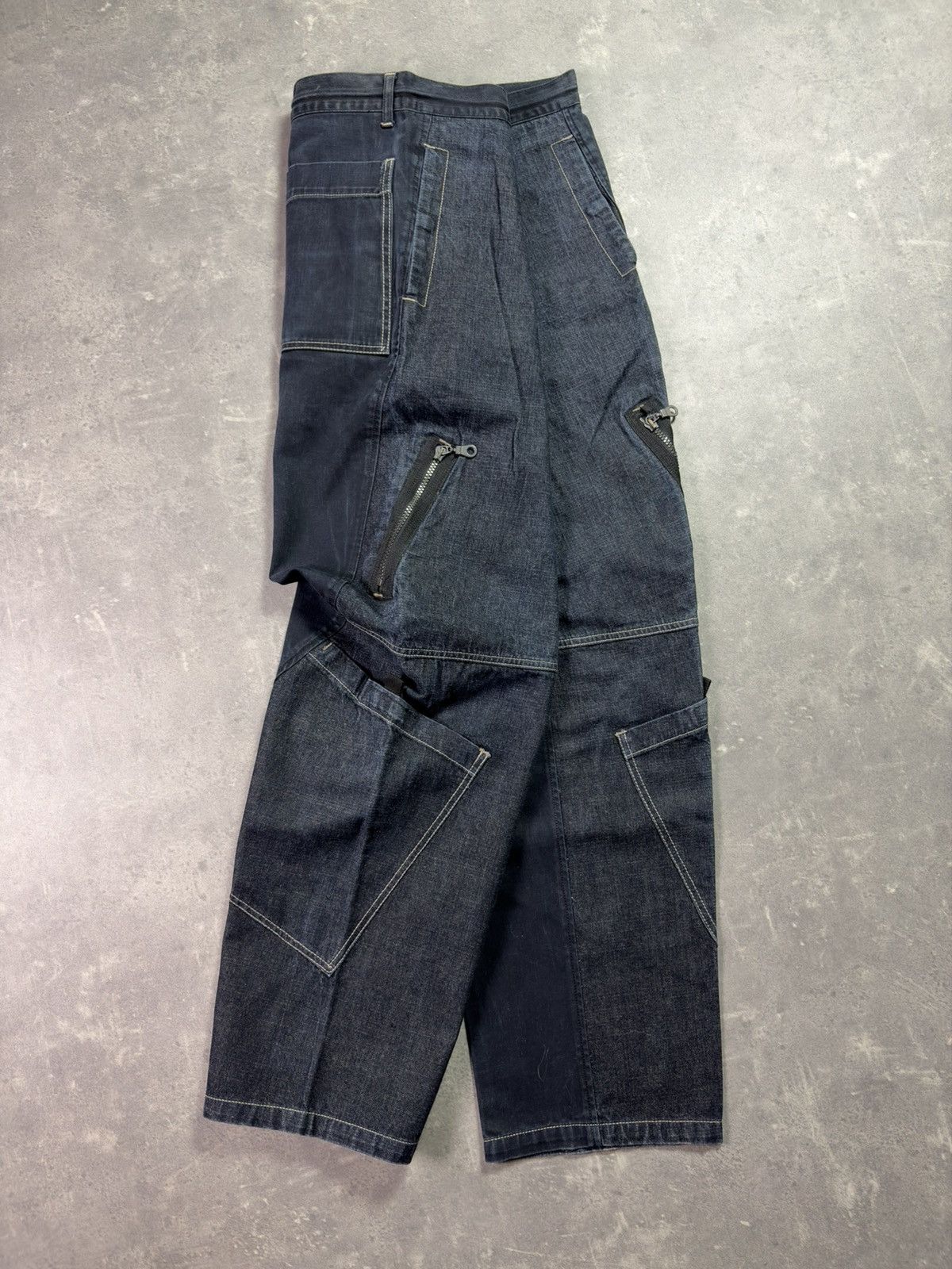 Marithe + Francois Girbaud 00s Marithe + Francois Girbaud Baggy Cargo Zipped Denim 33 Size US 33 - 3 Thumbnail