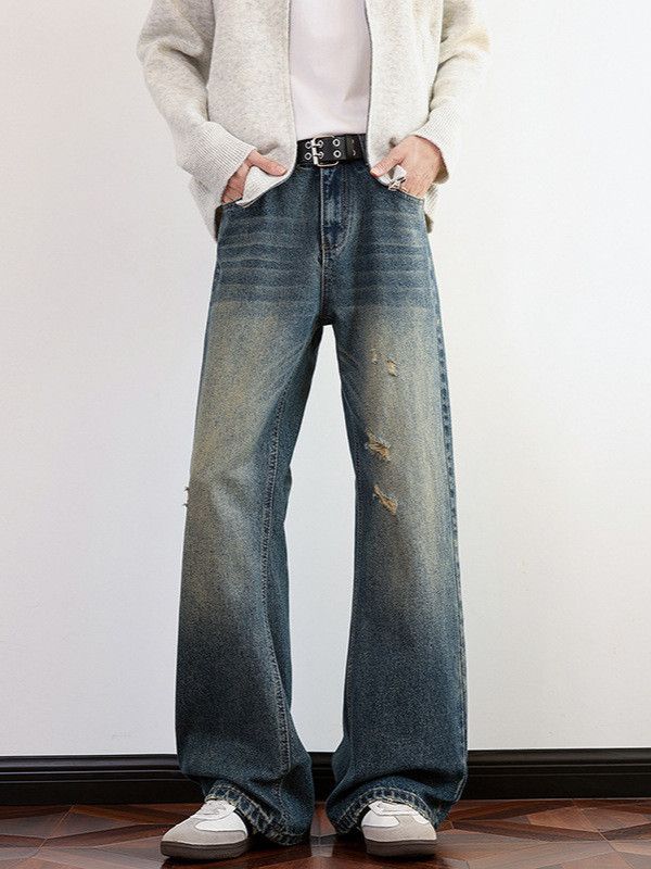 Japanese Brand American Cleanfit Retro Ripped Washed Whiskered Jeans Size US 32 / EU 48 - 1 Thumbnail
