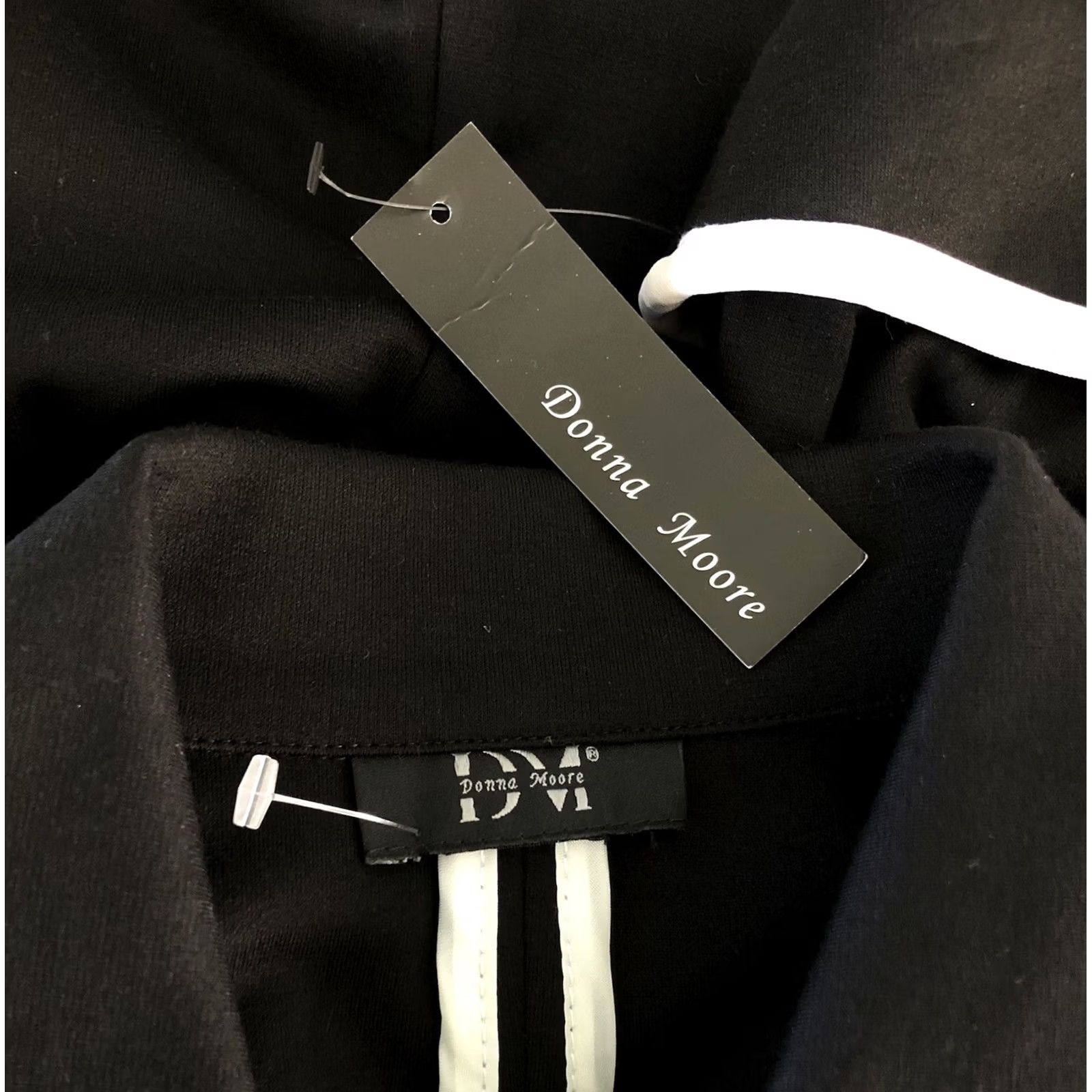 Vintage NWT Donna Moore Blazer Jacket L Black/White Notch Collar Contrast Trim Career Workwear Shirt Women Blazer - Coat Style Size L / US 10 / IT 46 - 4 Thumbnail