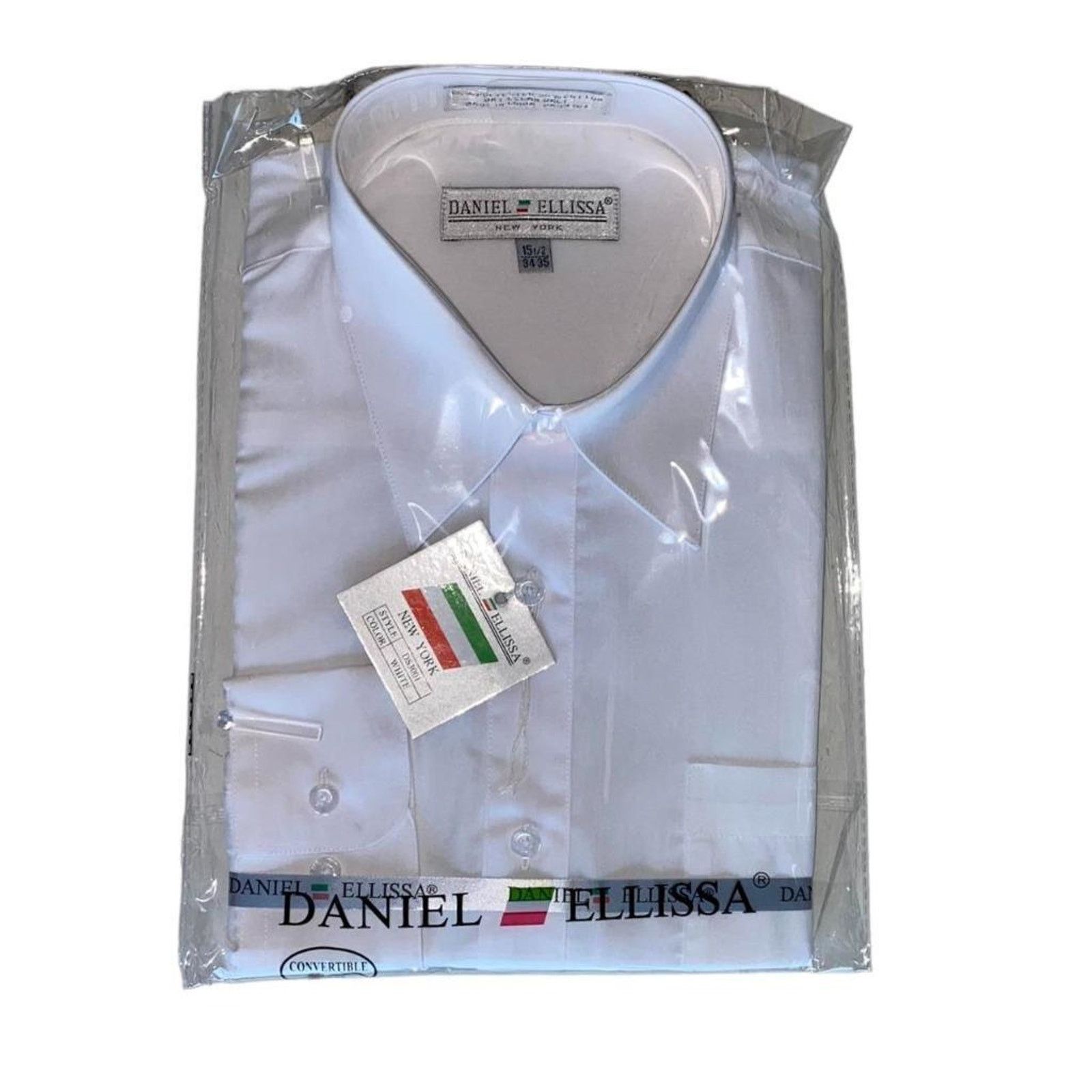 Other NEW Daniel Ellissa Men's Solid Dress Shirt Classic White Size US M / EU 48-50 / 2 - 3 Thumbnail
