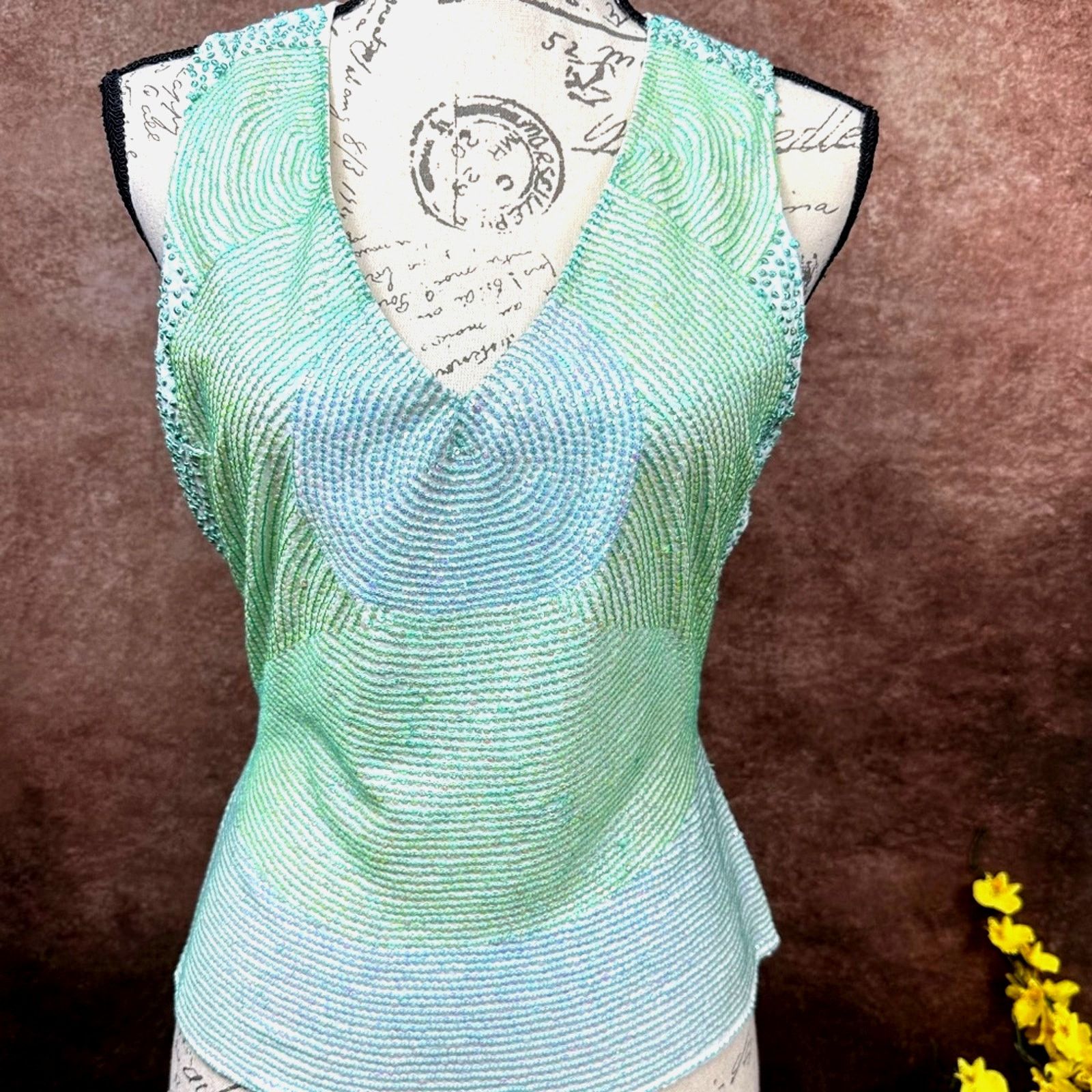 Other Nougat London Sequined Tie Back Top Blue/Turquoise/Green 2 Size XS / US 0-2 / IT 36-38 - 5 Thumbnail