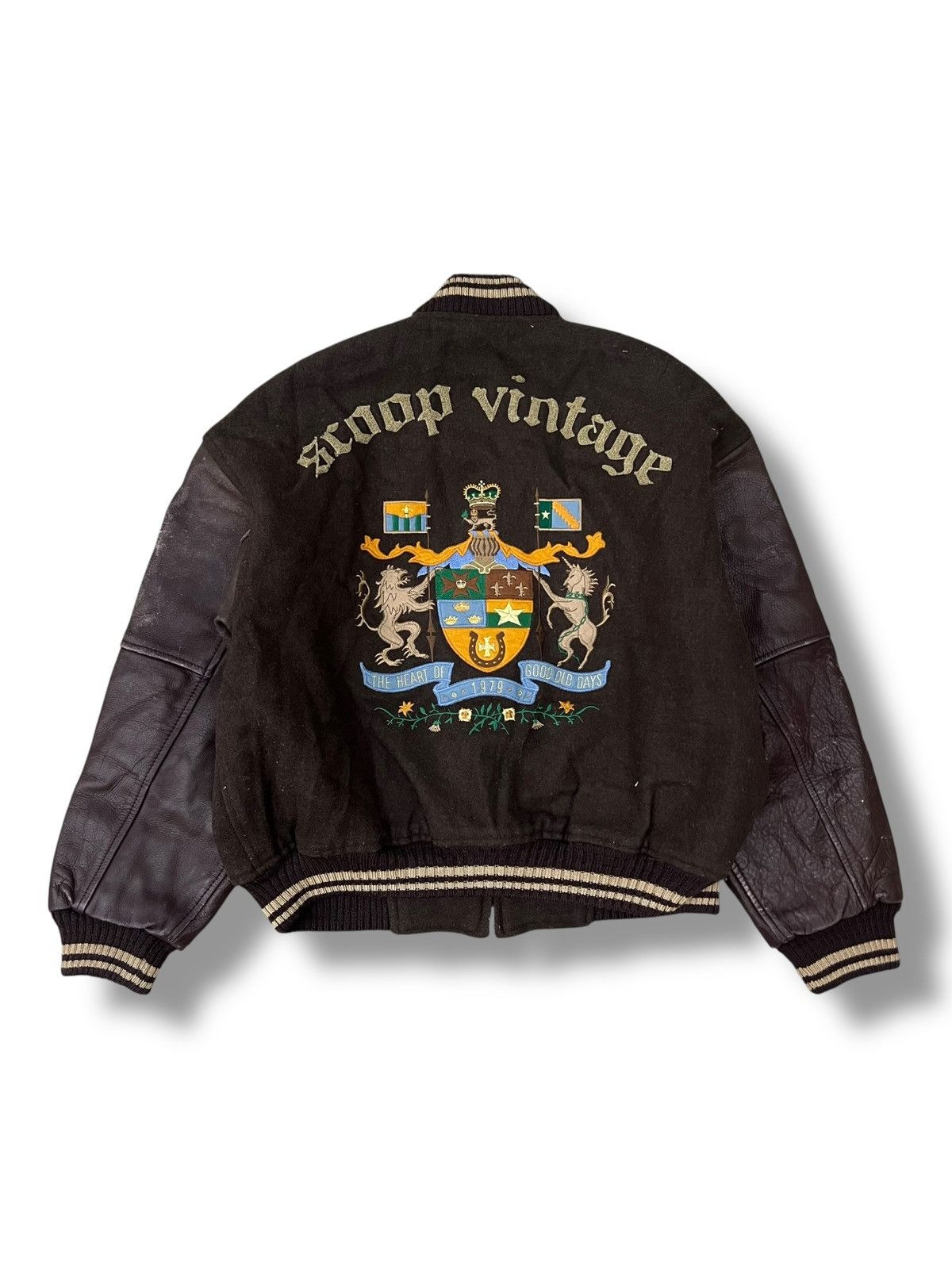 SCOOP Vintage Scoop Varsity Jacket Leather Sleeves Size US M / EU 48-50 / 2 - 1 Thumbnail