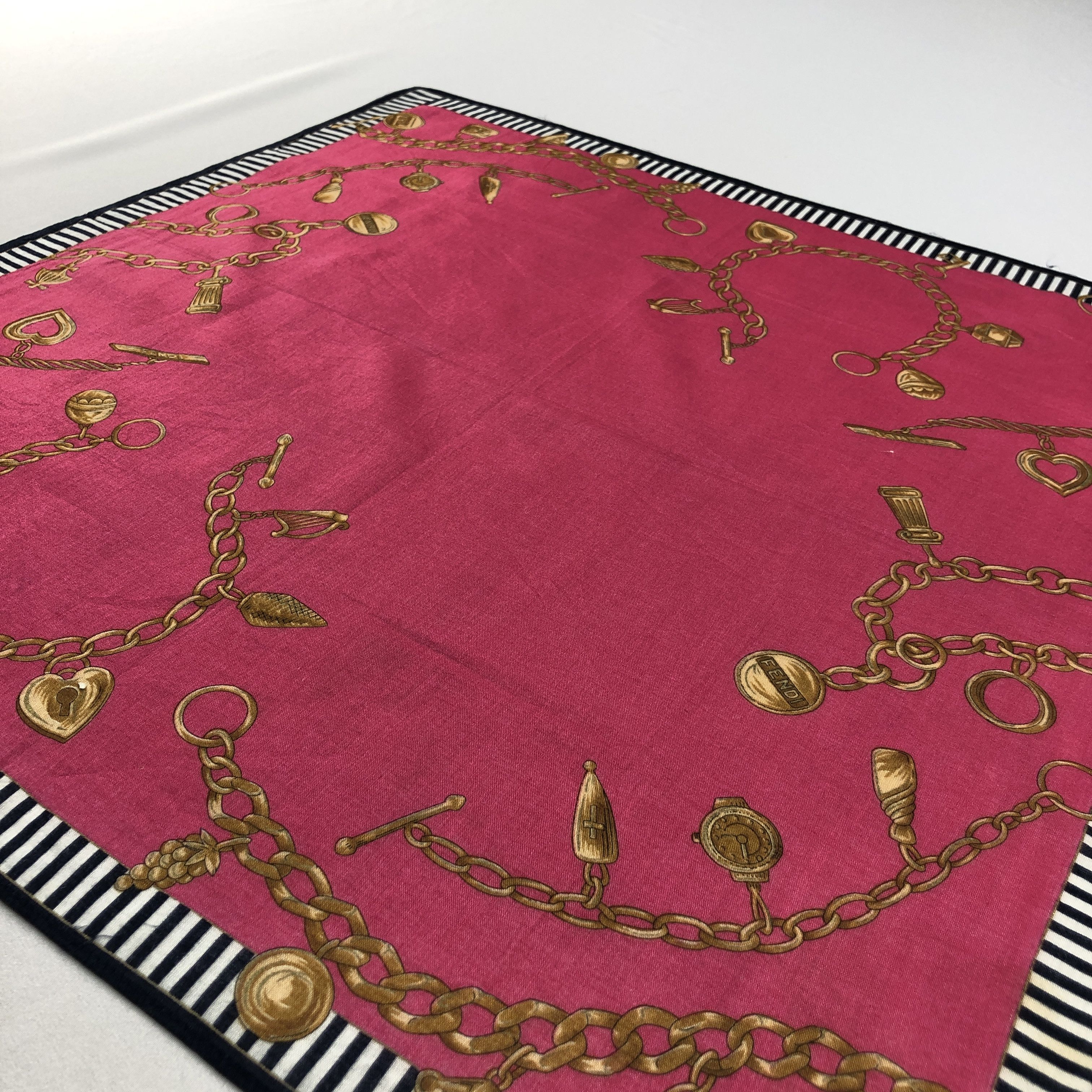 Japanese Brand Fendi Monogram FF Handkerchief Neckerchief Bandana H3044 Size ONE SIZE - 2 Thumbnail