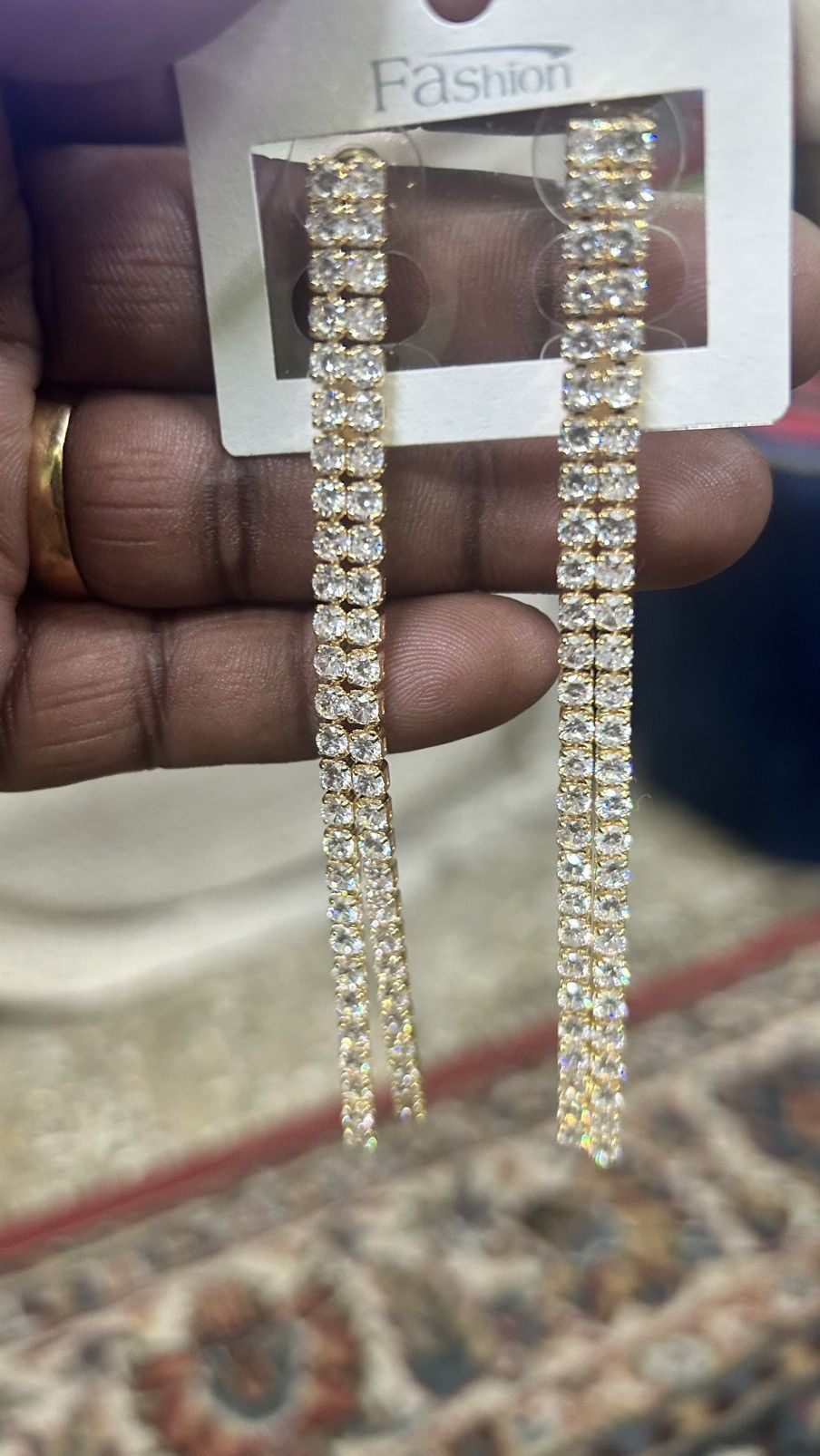 Other Anti Tarnish Golden Statement Dangler Earrings Size ONE SIZE - 3 Thumbnail