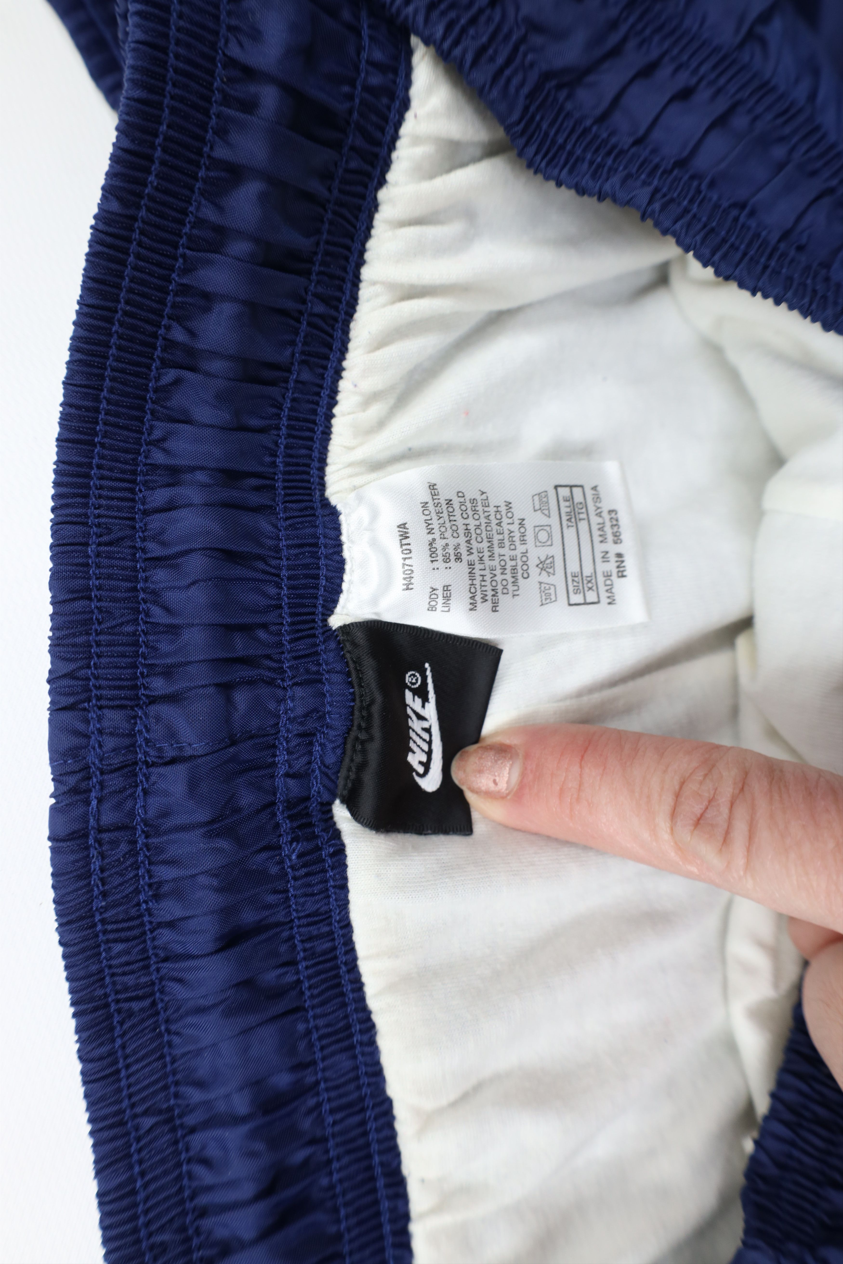 Nike × Vintage Vintage 90s Nike Scott Mini Swoosh Lined Nylon Joggers Size US 40 / EU 56 - 9 Thumbnail