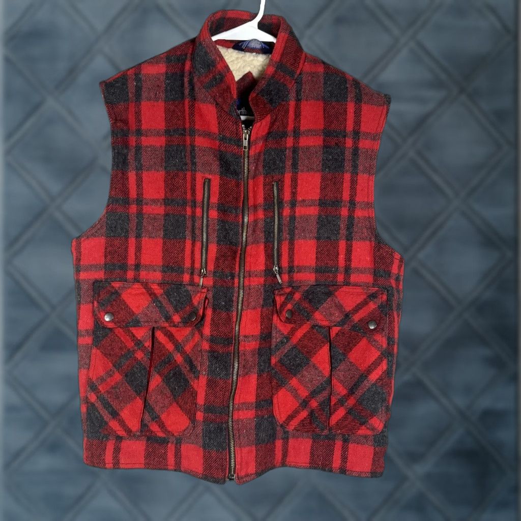 Vintage VINTAGE Northern Summit Vest Mens XL Buffalo Plaid Wool Sherpa Lined Zip Pockets Hunting Size US XL / EU 56 / 4 - 1 Thumbnail