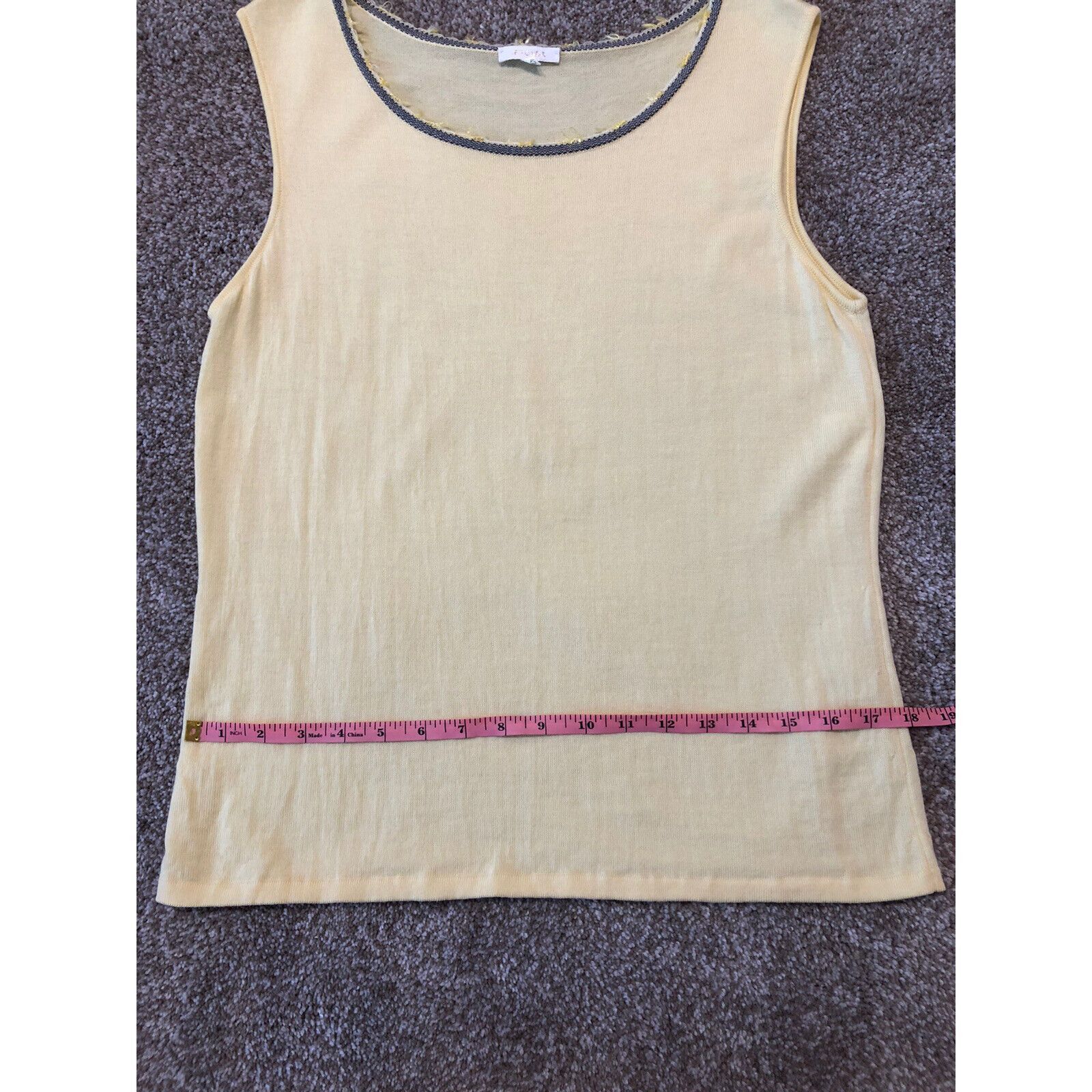 Escada Escada Top Sweater Tank Thin Knit Sleeveless Yellow Wool Siz Size M / US 6-8 / IT 42-44 - 10 Thumbnail