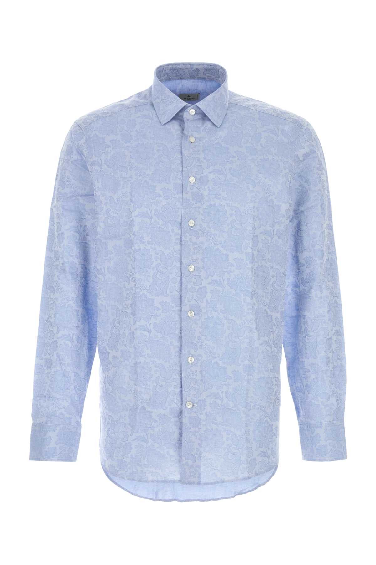 Etro Light Blue Jacquard Shirt Size US L / EU 52-54 / 3 - 1 Thumbnail