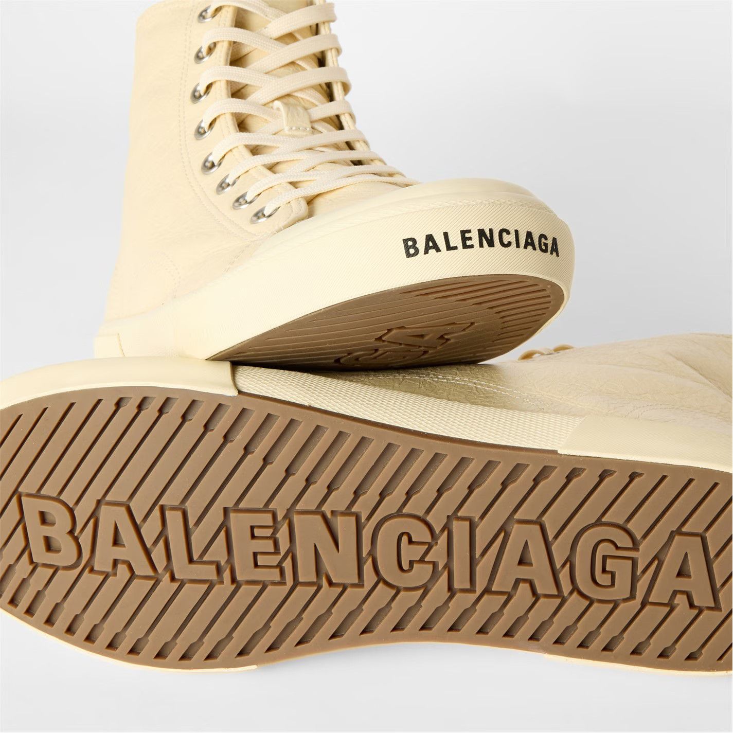 Balenciaga o1g2r1mq0226 Paris High-Top Sneakers In Ivory Size US 8 / EU 41 - 4 Thumbnail