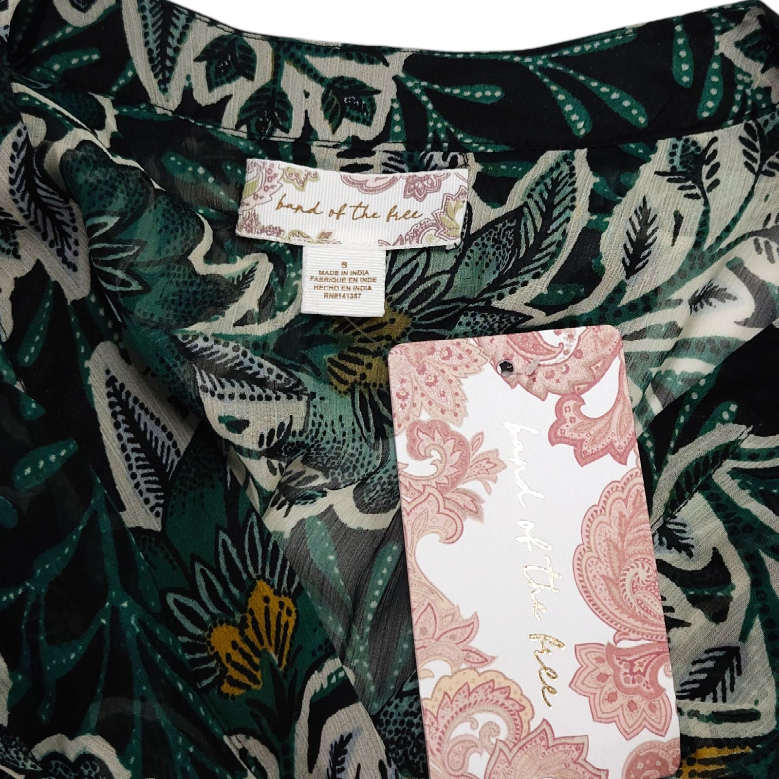 Other Band of the Free Bonnie Emerald Floral Bodysuit S NWT Size S / US 4 / IT 40 - 6 Thumbnail