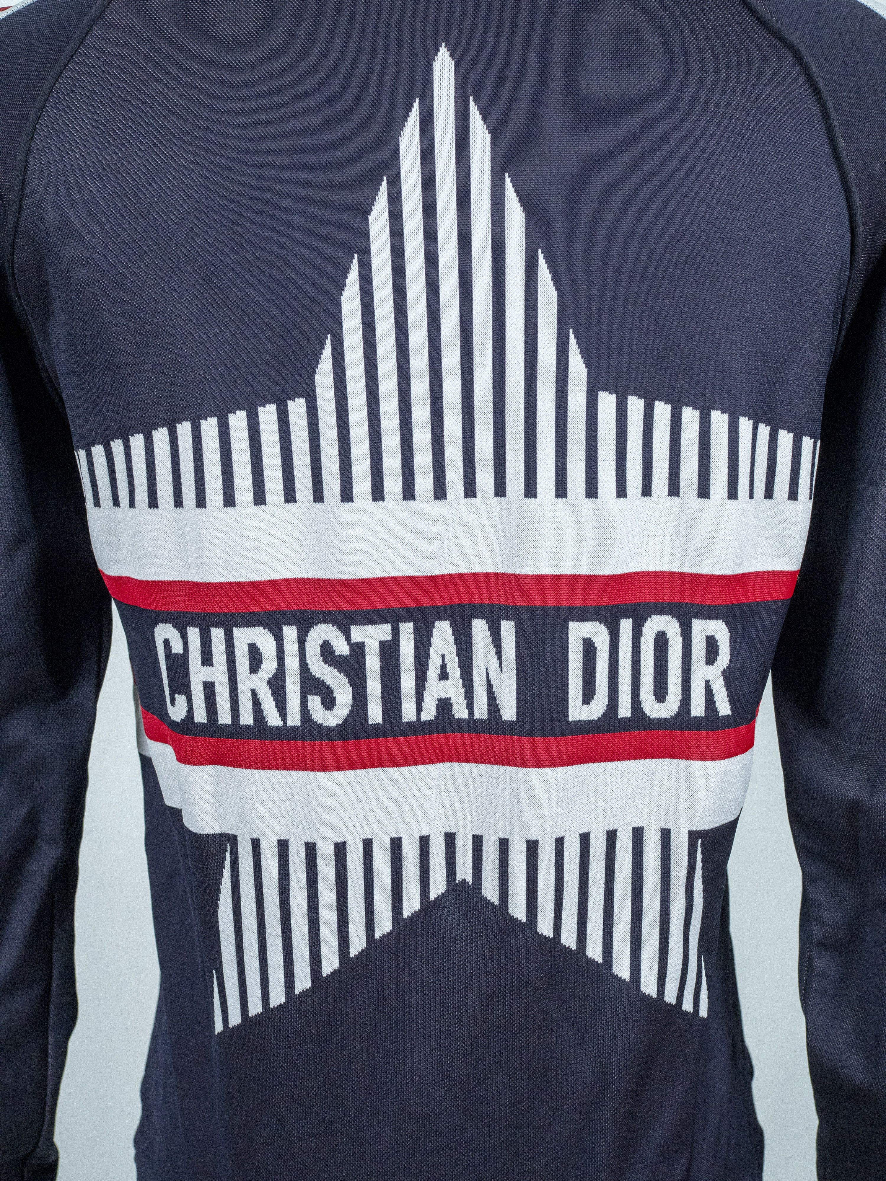 Dior Christian Dior Navy Zip Up Track Jacket With Line Star Logo Size XS / US 0-2 / IT 36-38 - 3 Thumbnail