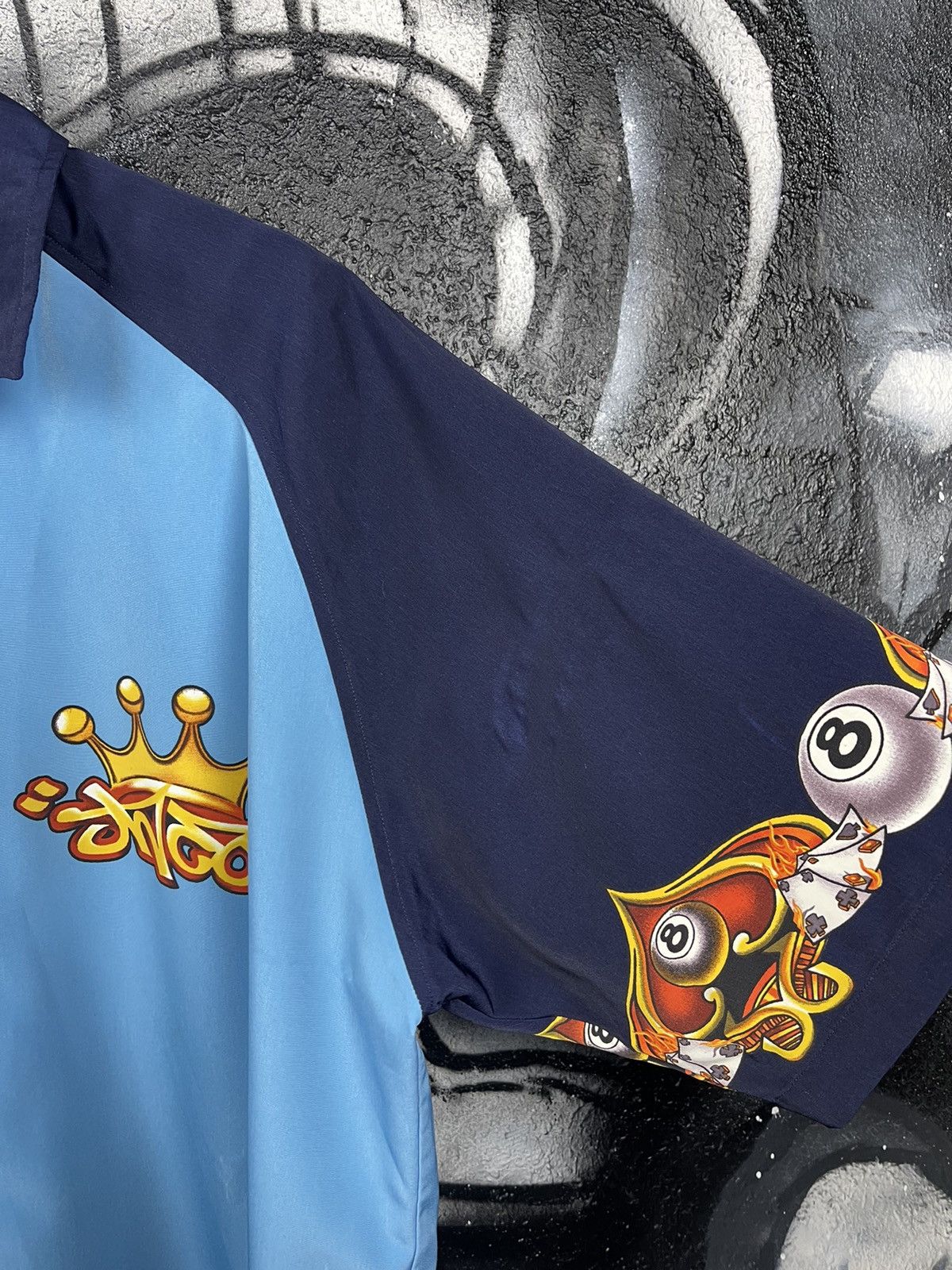JNCO JNCO Vintage Y2K 8 Ball Logo Blue Polyester Short Sleeve Shirt Men’s Size XL Size US XL / EU 56 / 4 - 8 Thumbnail