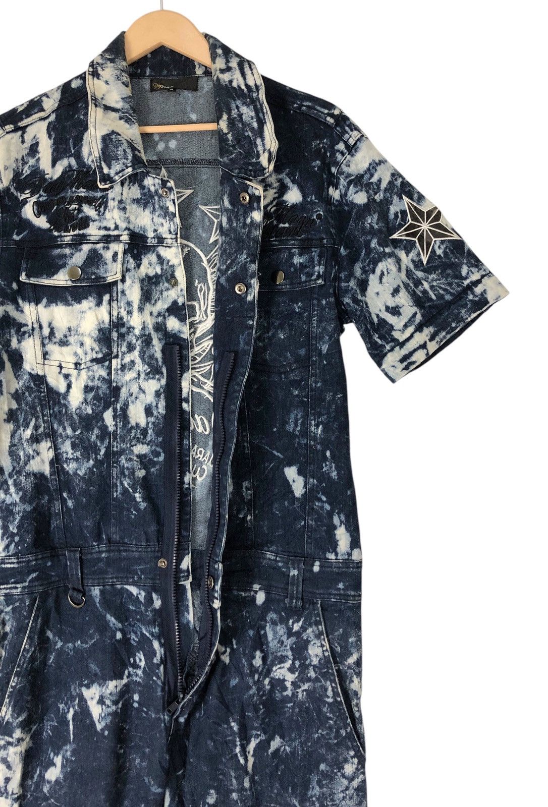 Japanese Brand Jpn Brand Dry Moon Acid Wash Jumpersuit Embroidery Coveralls Size US M / EU 48-50 / 2 - 16 Thumbnail