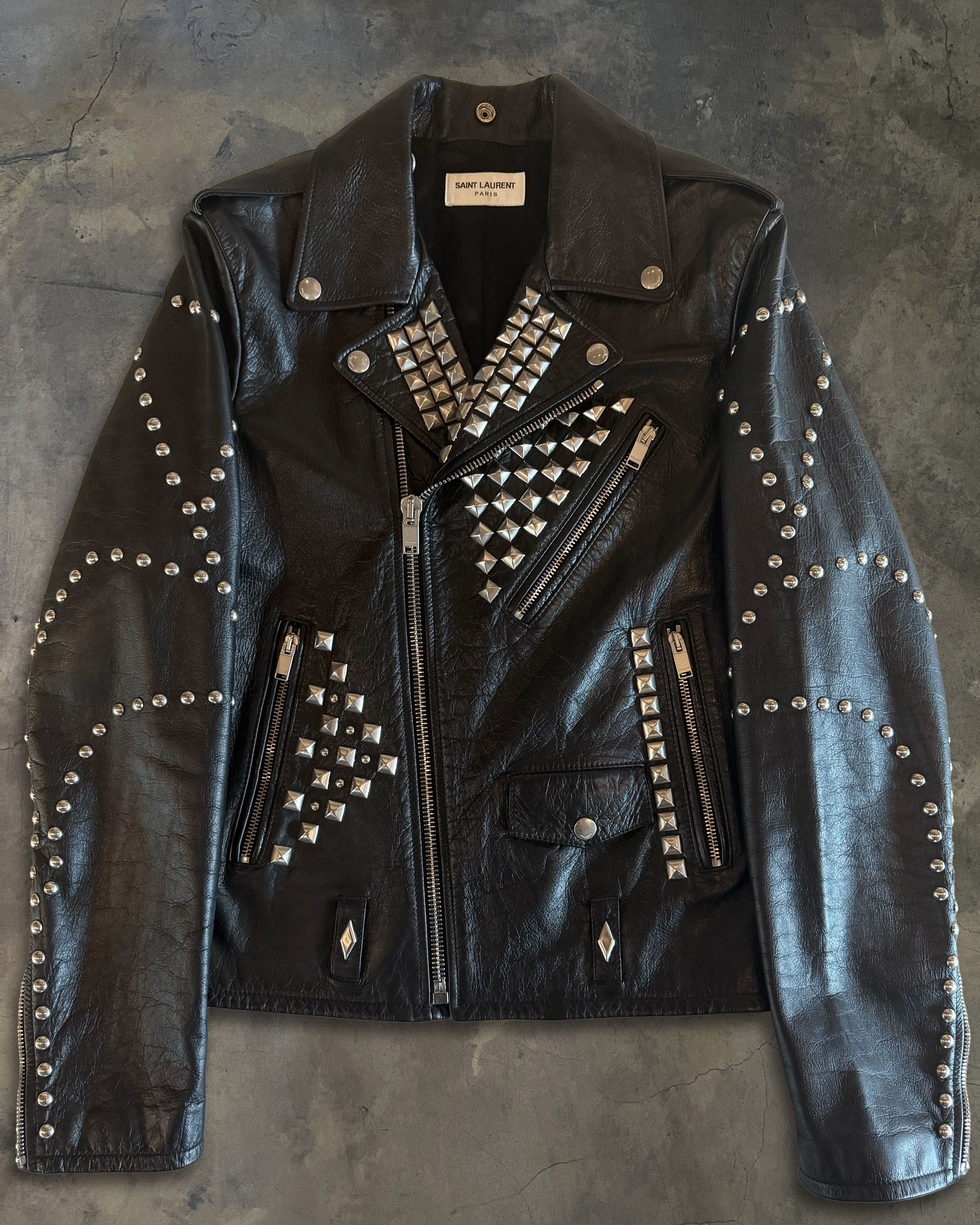 Saint Laurent Paris SAINT LAURENT FW2016 "PALLADIUM" STUDDED LEATHER JACKET Size US S / EU 44-46 / 1 - 1 Thumbnail