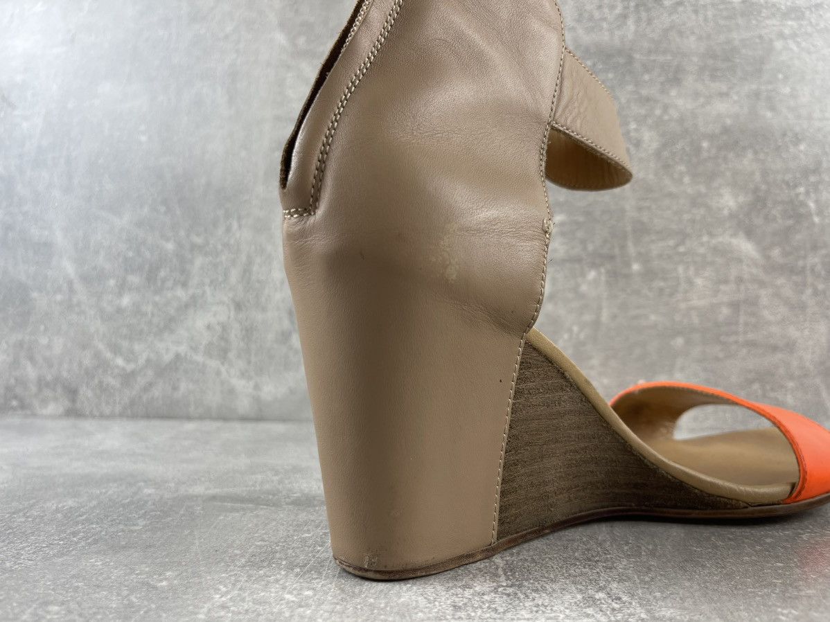 MM6 MM6 Maison Margiela Tan Beige Orange Leather Wedge Sandals Size US 9 / IT 39 - 15 Thumbnail