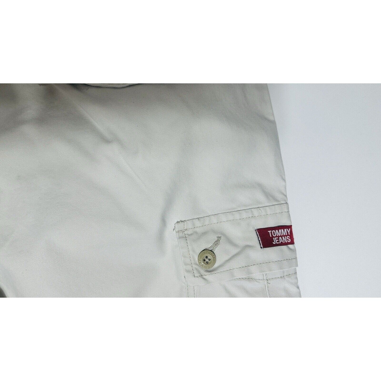 Tommy Hilfiger Vintage Wide Leg Tommy Jeans Mens Cargo Khaki Pants 38 90s Size US 38 / EU 54 - 13 Thumbnail