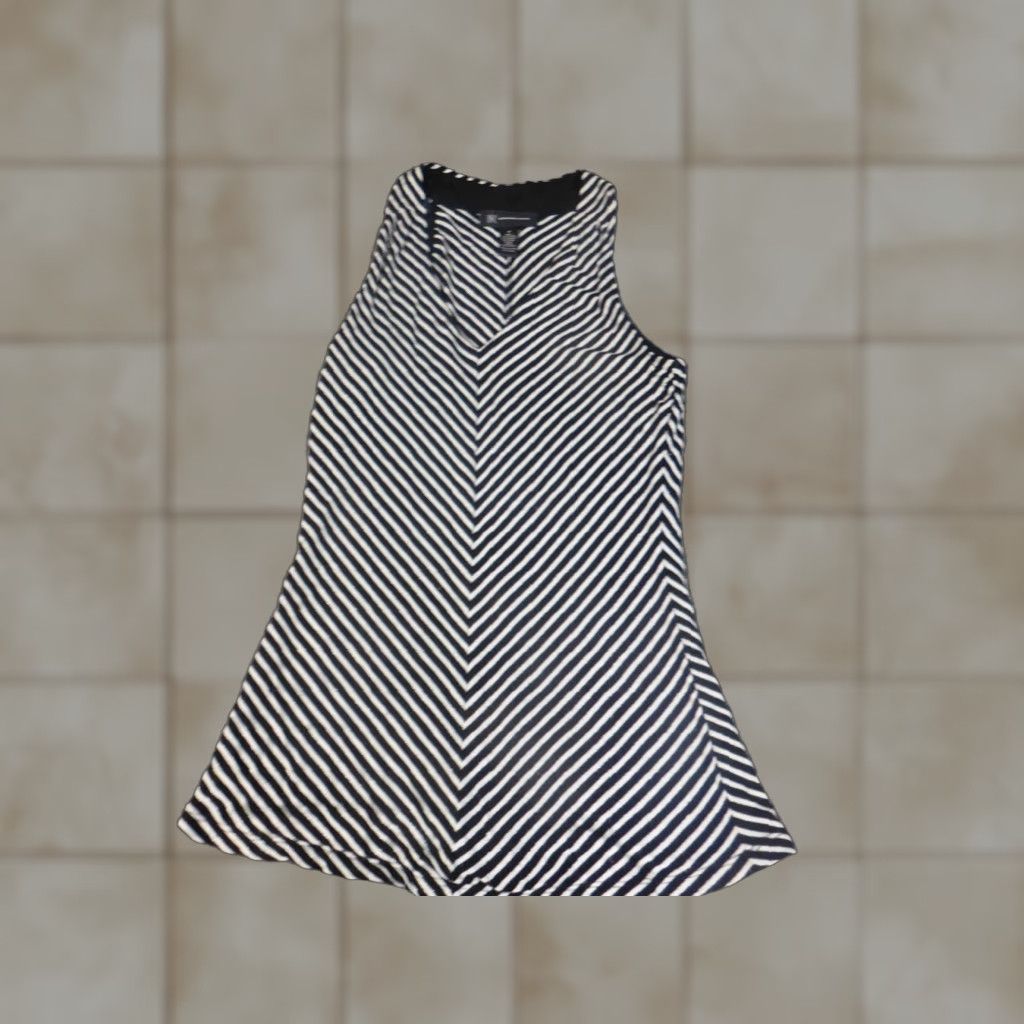 Vintage INC International Concepts Womens Blouse Small Black Striped Stretch Tank Size S / US 4 / IT 40 - 1 Thumbnail