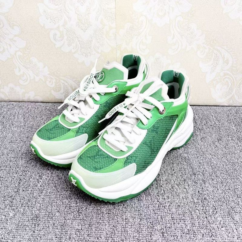 Louis Vuitton Louis Vuitton Run 55 Green White Sneakers 0079 Size US 7 / IT 37 - 1 Thumbnail