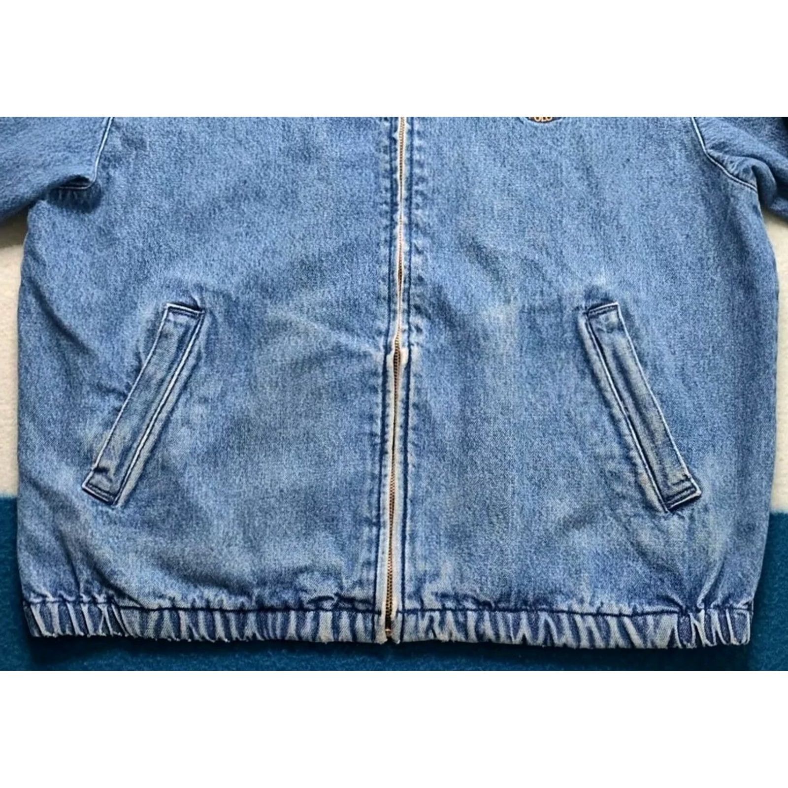 Ralph Lauren VINTAGE Ralph Lauren Denim Bomber Jacket 1988 Anniversary Embroidered Zip Blue Medium Mens Size US M / EU 48-50 / 2 - 5 Thumbnail