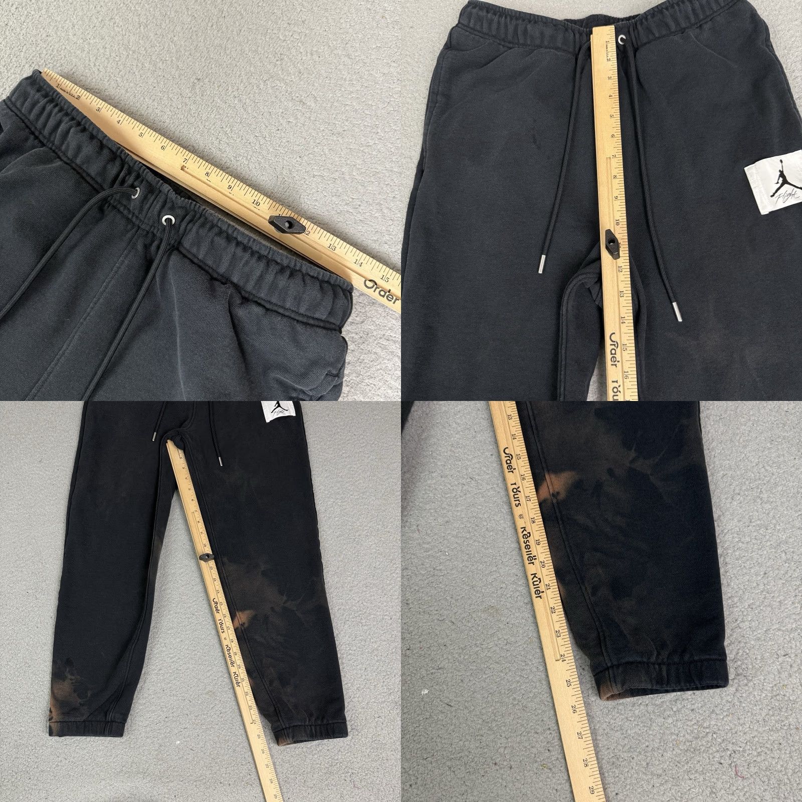 Jordan Brand VINTAGE Nike Jordan Flight Pants Men M Black Jogger Distressed Sun Faded Jumpman Pockets Elastic Waist 26-28 Inseam Size US 28 / EU 44 - 9 Thumbnail