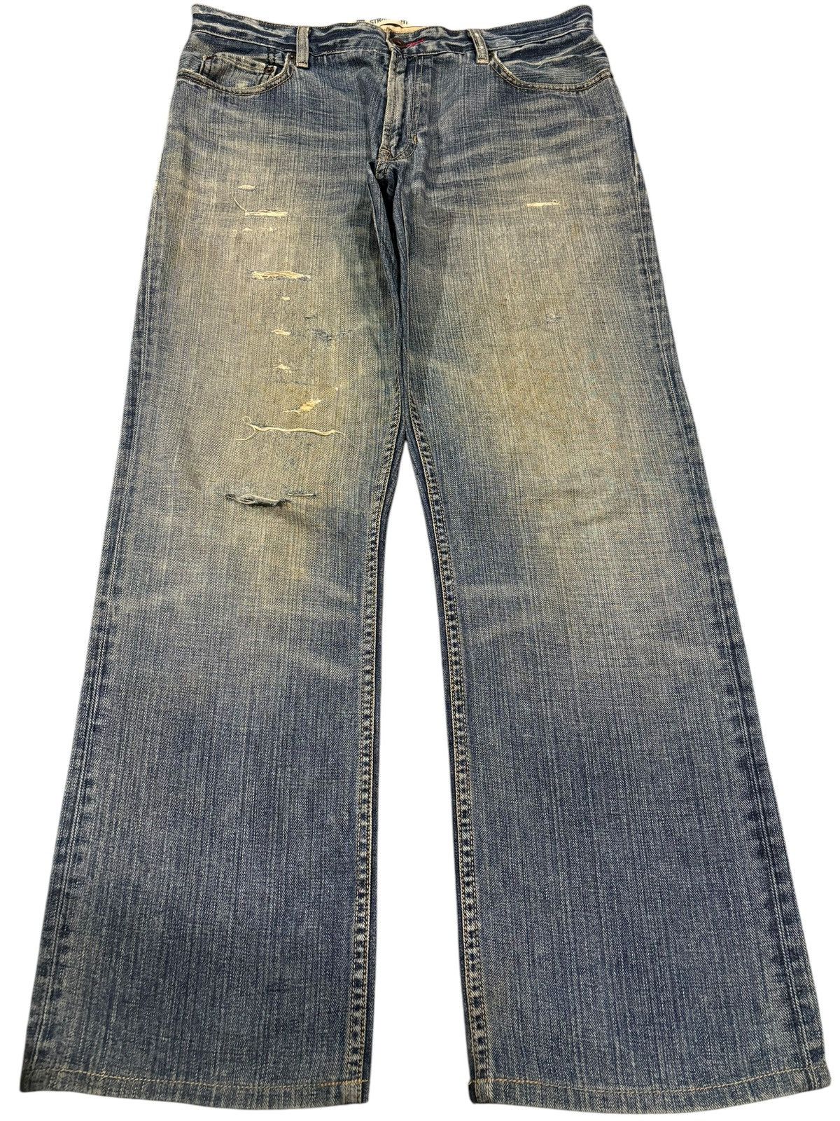 14th Addiction × Gap × Japanese Brand 90s Vtg GAP 10th Anniversary Distressed Faded Straight Jeans Size US 35 - 1 Thumbnail