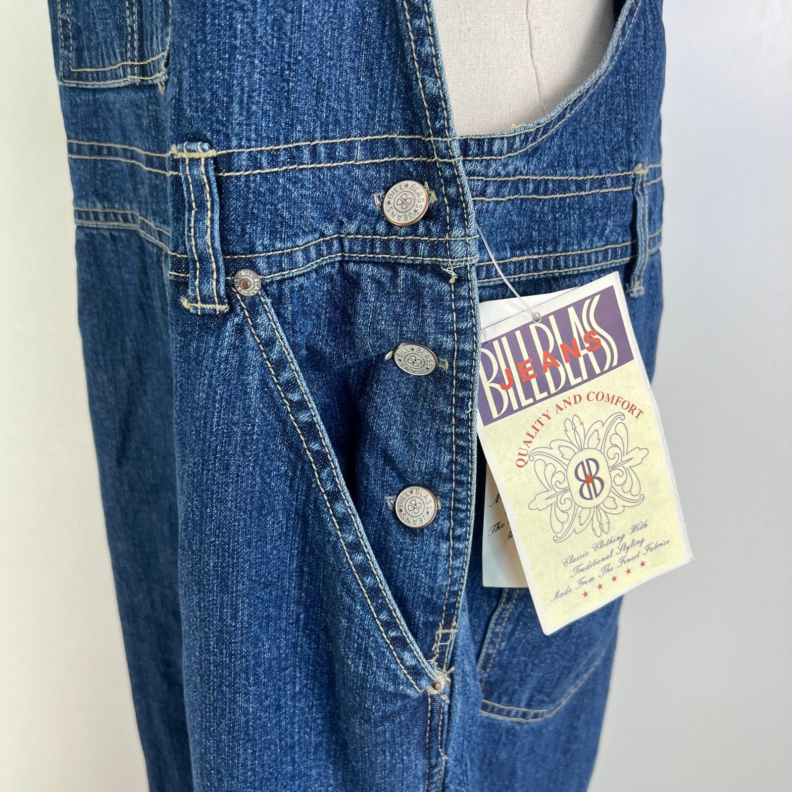 Bill Blass × Vintage Vintage Bill Blass Jeans Deadstock Denim Overalls Blue Size 34" / US 12 / IT 48 - 5 Thumbnail