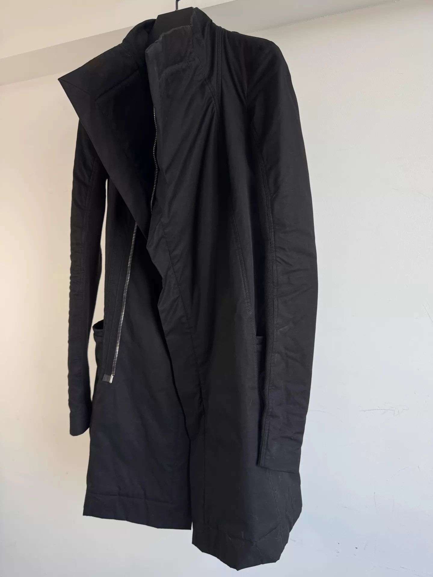 Rick Owens Rick Owens 16FW ro biker long black cotton jacket IT38 Size XS / US 0-2 / IT 36-38 - 2 Thumbnail