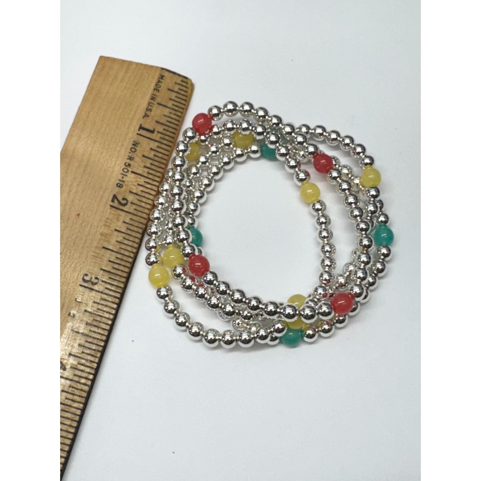 Vintage Vintage four strand beaded bracelet set silver Size ONE SIZE - 4 Thumbnail