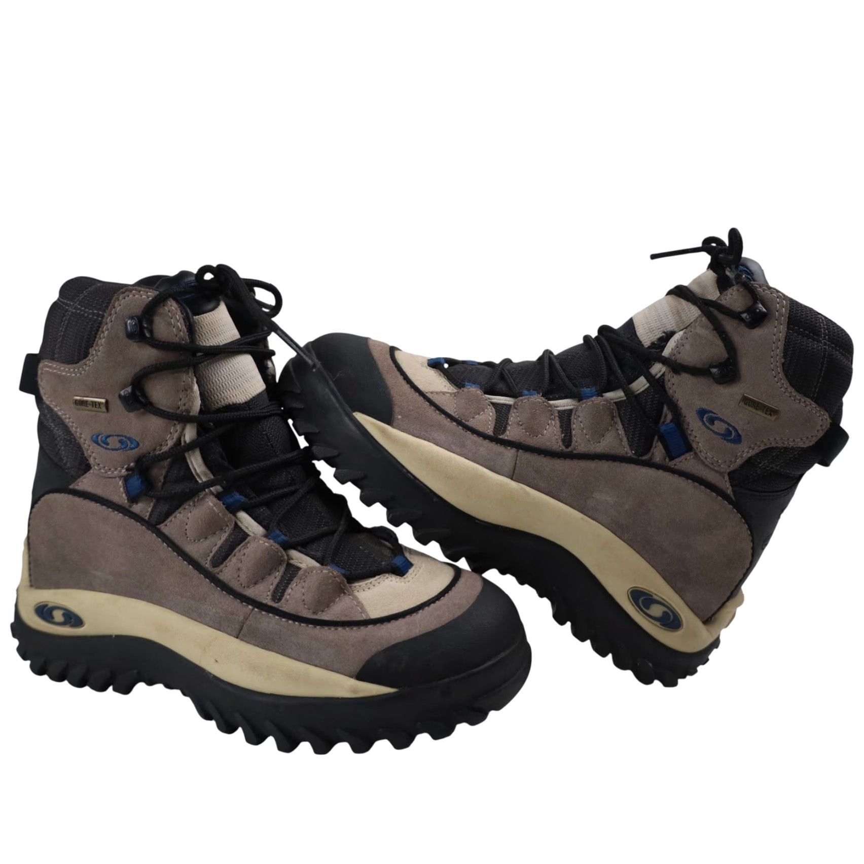 Salomon VINTAGE Salmon Goretex Contra Grip Boots Women 6 Tan Hiking Faux Leather 8/10 Salomon Size US 6 / IT 36 - 2 Thumbnail