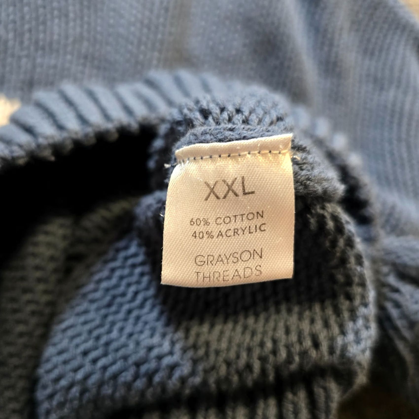 Vintage Greyson Threads Sweater Womens Size XXL Blue USA Graphic Knit Cropped Casual Pullover Long Sleeve Round Neck Knit Regular Adults Womens Size XXL / US 16-18 / IT 52-54 - 7 Thumbnail