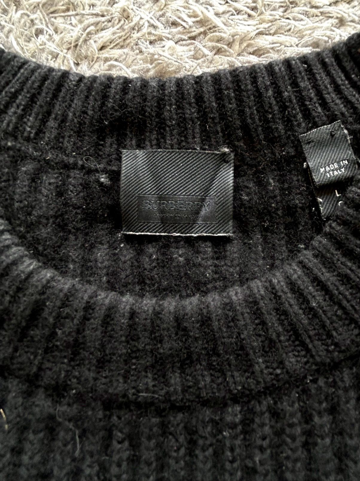Burberry 💥GRAIL💥 BURBERRY CONTRAST PANEL RIB KNIT WOOL SWEATER Size US L / EU 52-54 / 3 - 9 Thumbnail