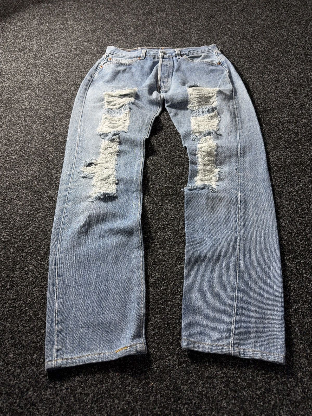 Levi's × Vintage Vintage 90s Levi’s 501 Distressed Denim Pants Jeans y2k Size US 33 - 1 Thumbnail
