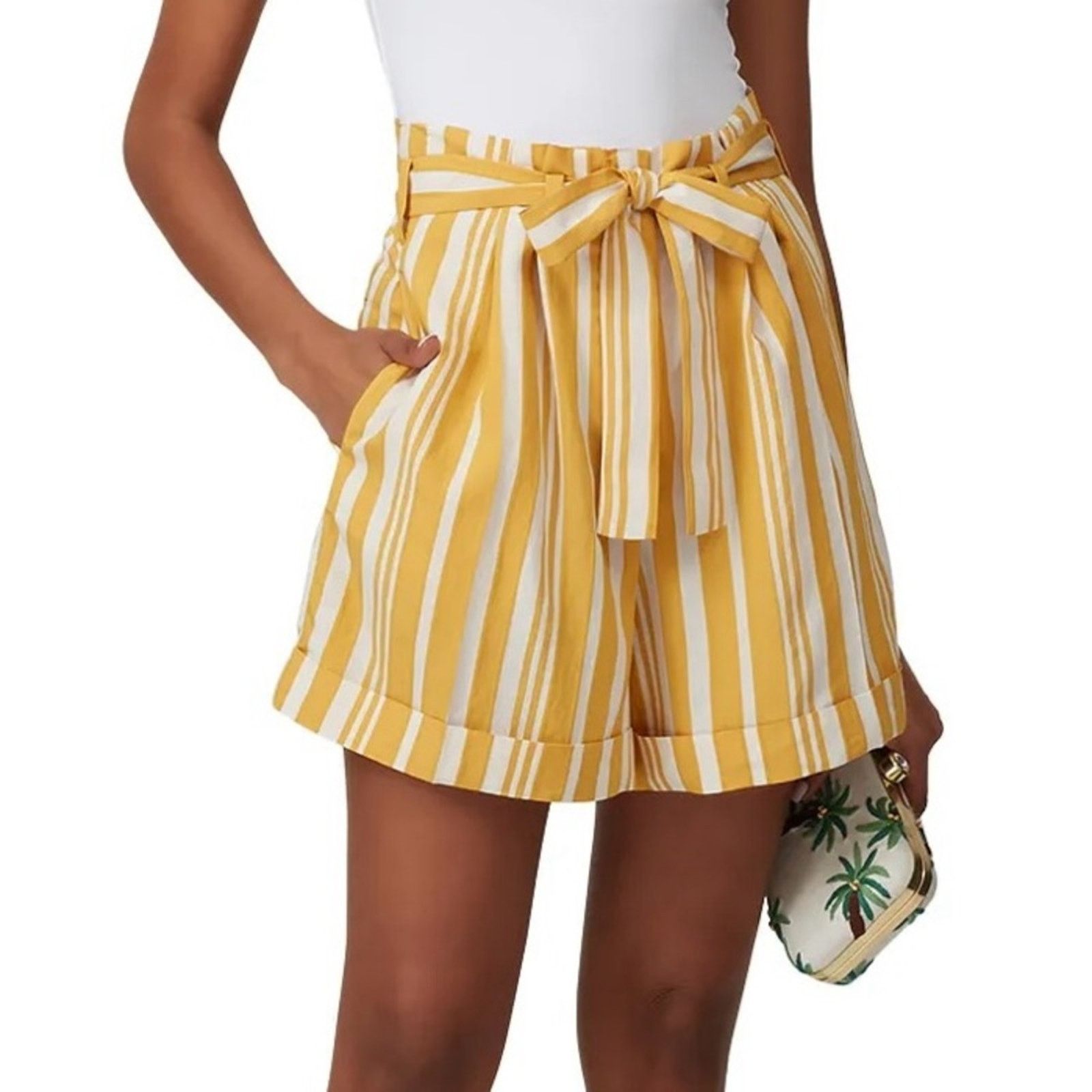 CHINTI & PARKER Chinti & Parker $335 Paraol Striped Yellow Shorts size 4 Size 27" / US 4 / IT 40 - 1 Thumbnail