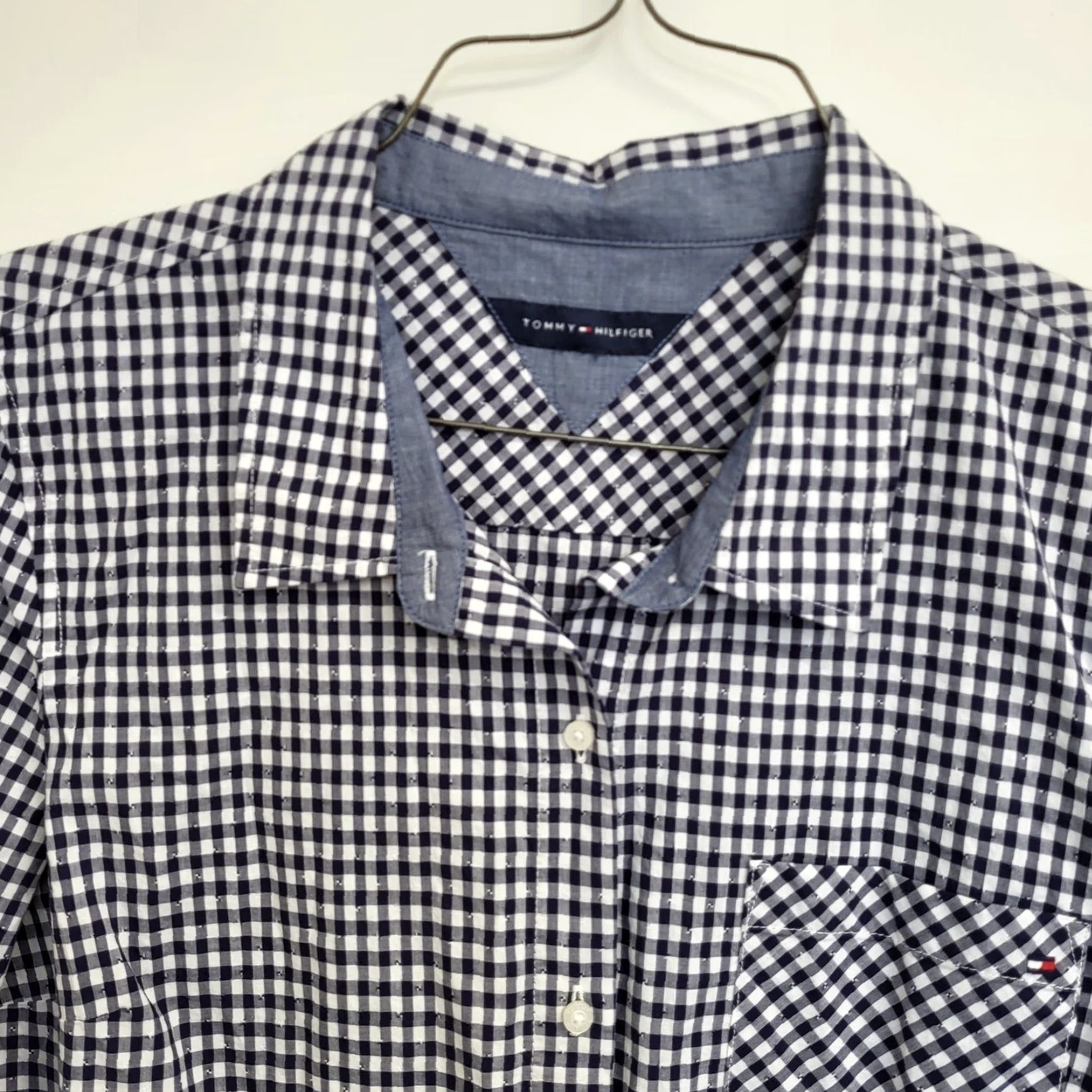 Tommy Hilfiger Tommy Hilfiger Shirt Women's Size XL Gingham Check Button Down Long Sleeve Blue Size XL / US 12-14 / IT 48-50 - 5 Thumbnail