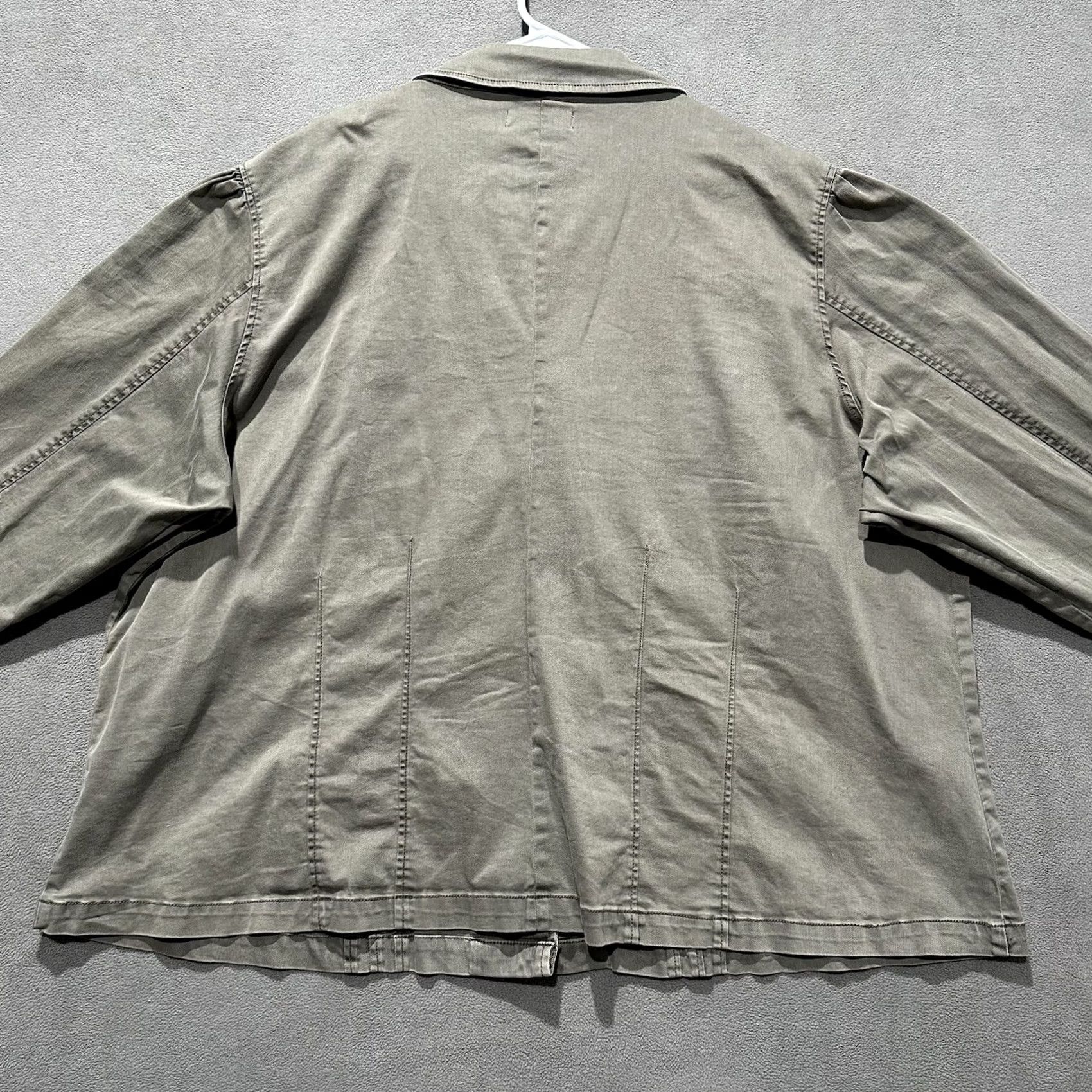 Vintage Knox Rose Military Jacket Womens 4X Plus Olive Green Button Front Heavy Shirt Size XXL / US 16-18 / IT 52-54 - 2 Thumbnail