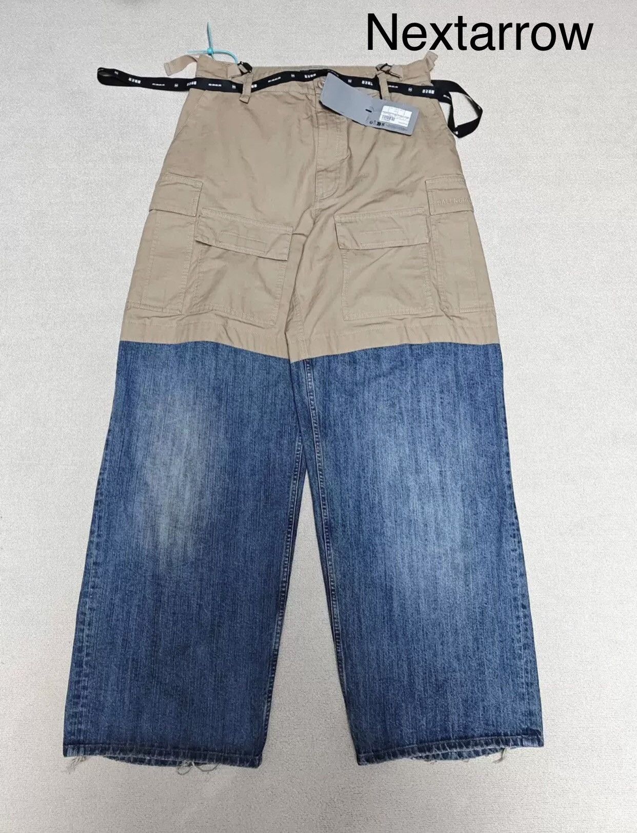 Balenciaga Balenciaga 24ss khaki cargo patchwork baggy jeans | Grailed