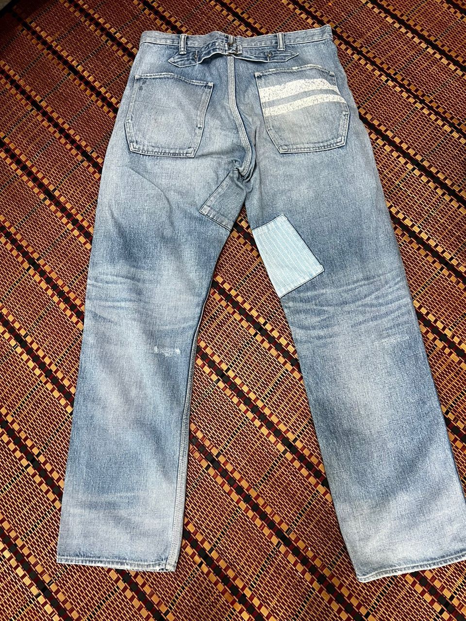 Momotaro Jeans Momotaro Patchwork Denim Jeans Size US 35 - 17 Thumbnail