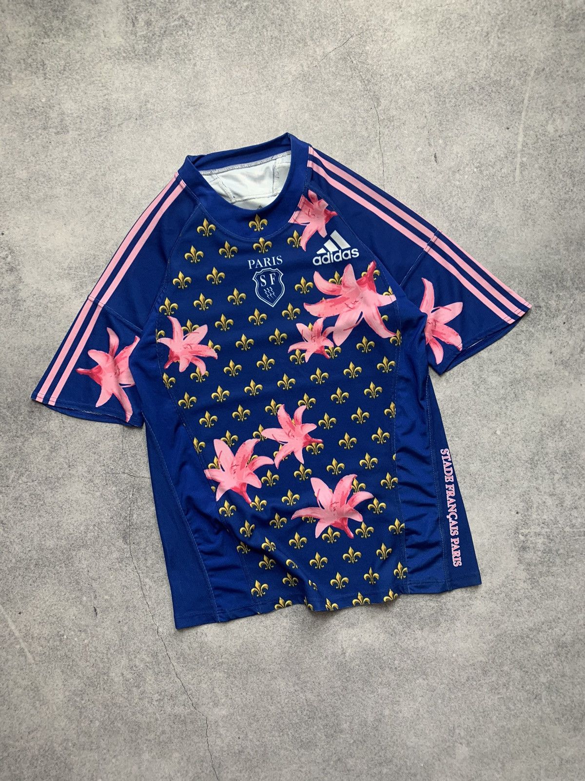 Adidas Vintage Adidas SF Paris France Rugby Y2K Flowers Jersey Size US L / EU 52-54 / 3 - 1 Thumbnail