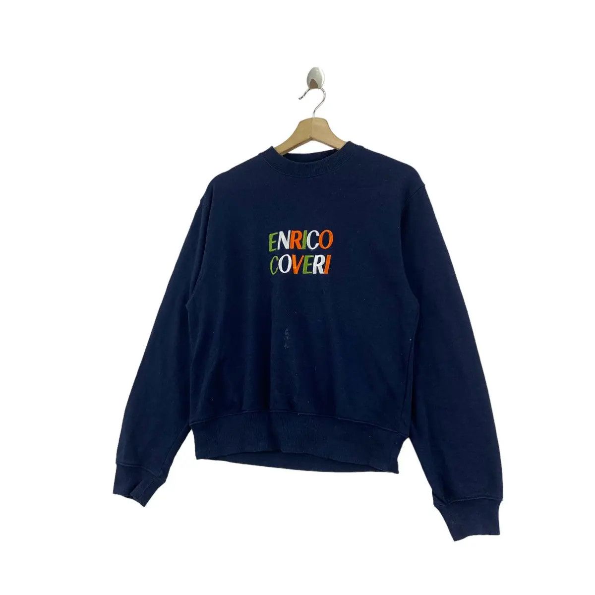 Vintage Vintage 90’ ENRICO COVERI ITALY Embroidered Logo Sweatshirt Size L / US 10 / IT 46 - 4 Thumbnail