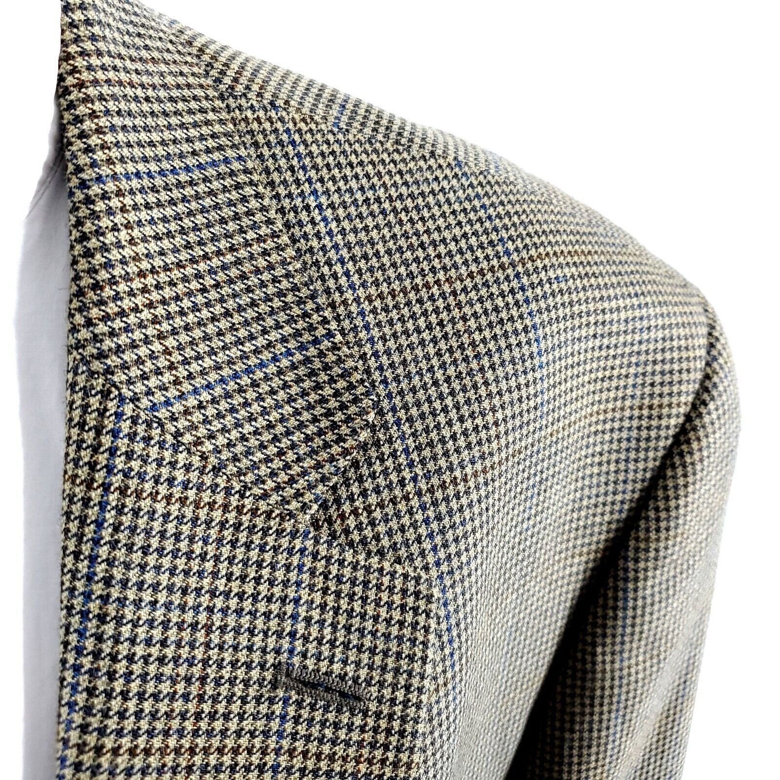 Ralph Lauren Chaps Ralph Lauren Silk Tool 2 Button Sport Coat 48L Blue Br Size 48L - 2 Thumbnail
