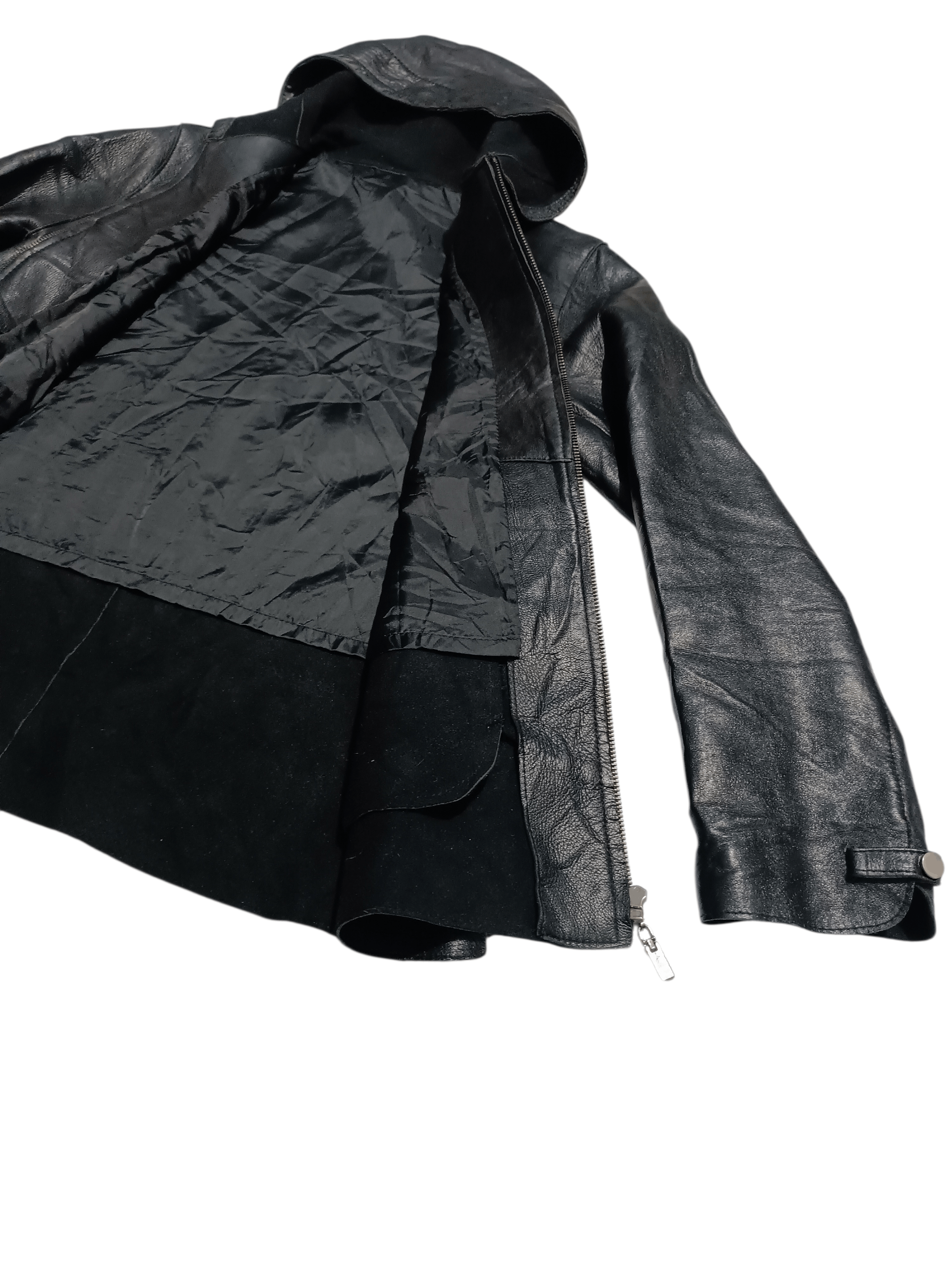 Japanese Brand Gallery Italy Hooded Leather Jacket Size US M / EU 48-50 / 2 - 8 Thumbnail
