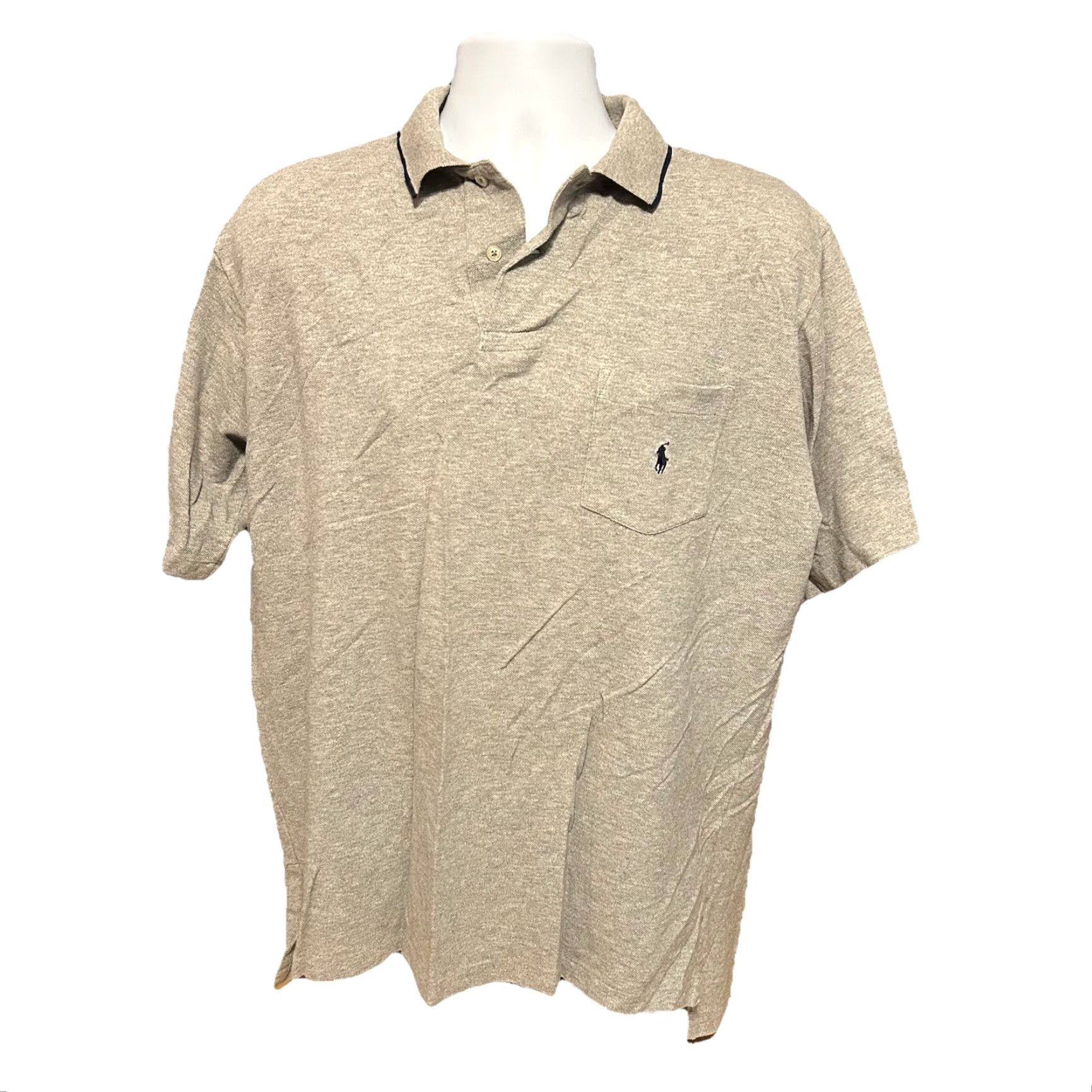 Polo Ralph Lauren Polo Ralph Lauren Polo Shirt Men Large Short Sleeve Gray Blue Horse Chest Pocket Polo Shirt Polo Ralph Lauren Redefined Size US L / EU 52-54 / 3 - 2 Thumbnail