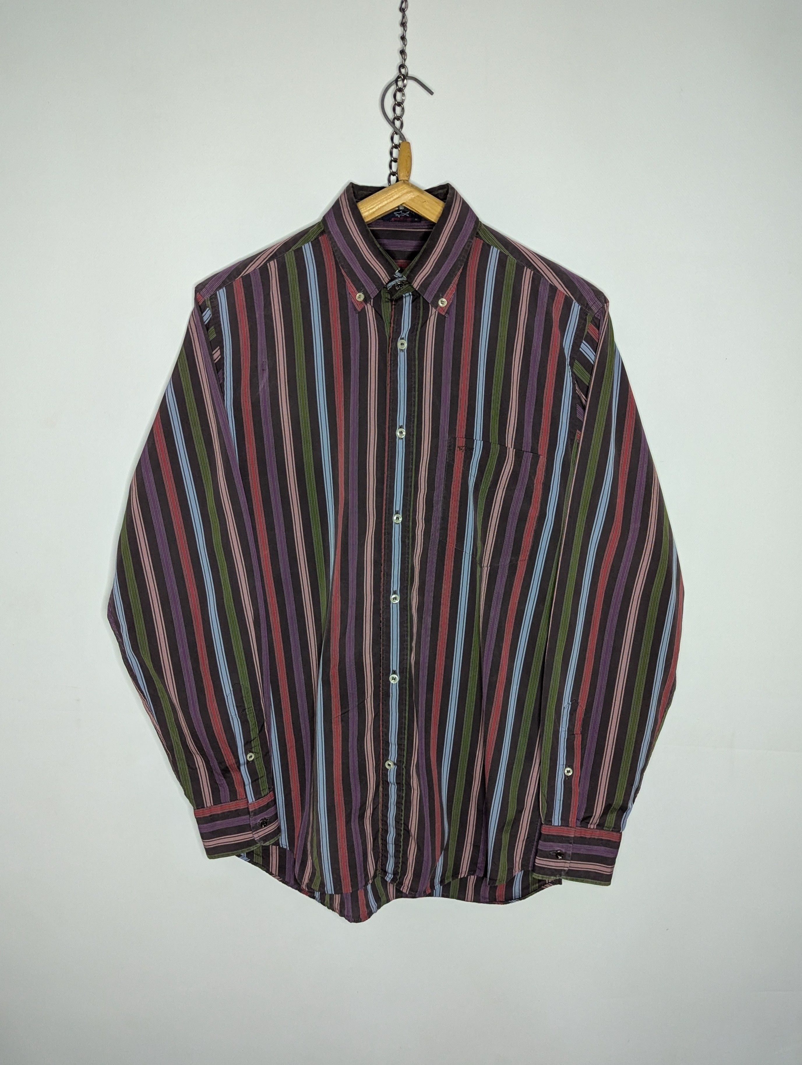 Paul & Shark × Vintage Paul & Shark Silver Collection Vintage Striped Shirt Size 40 Size US M / EU 48-50 / 2 - 1 Thumbnail
