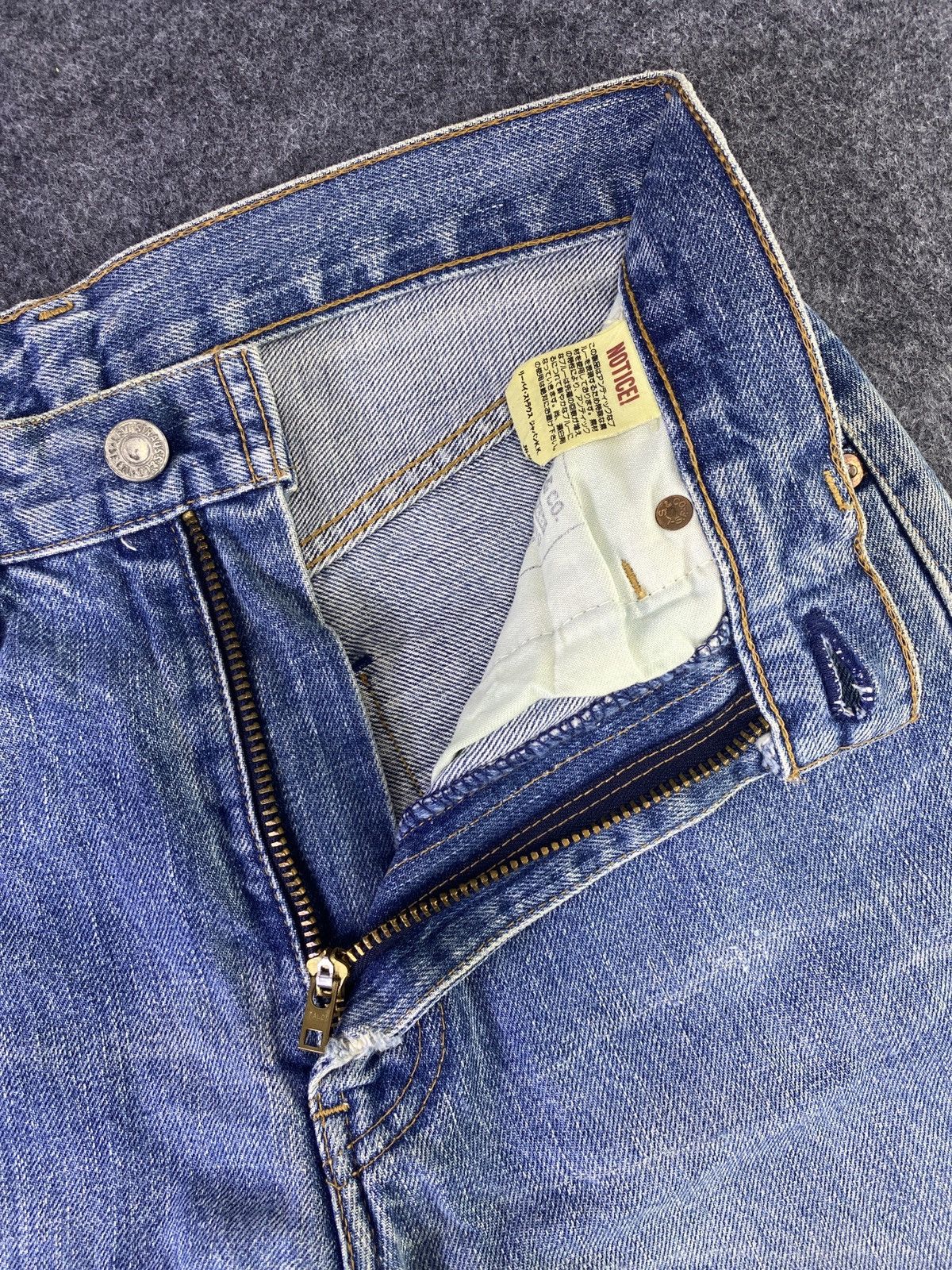 Jean × Levi's × Vintage Vintage Levis 502 Redline Jeans Distress Blue Wash - J915 Size US 29 - 5 Thumbnail