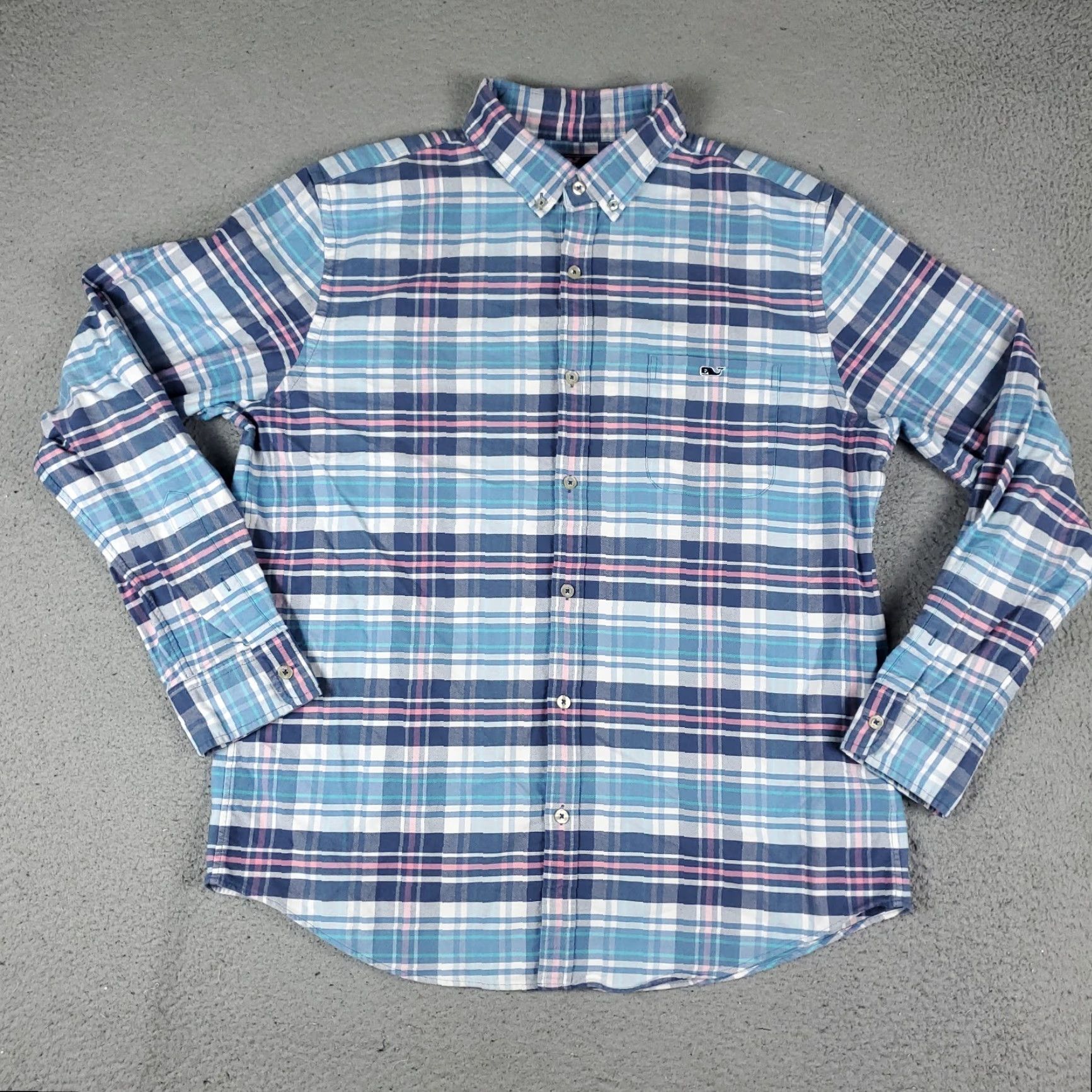 Vineyard Vines Vineyard Vines Shirt Mens Large Pink Plaid Slim Fit Long Sleeve Button-Up Size US L / EU 52-54 / 3 - 2 Thumbnail
